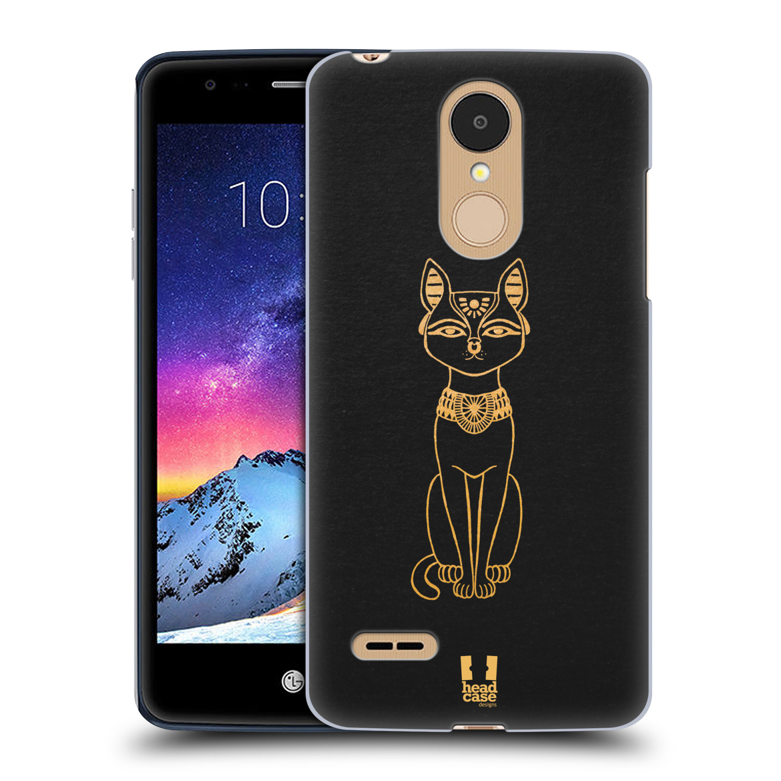 HEAD CASE plastový obal na mobil LG K9 / K8 2018 vzor EGYPT zlatá a černá KOČKA