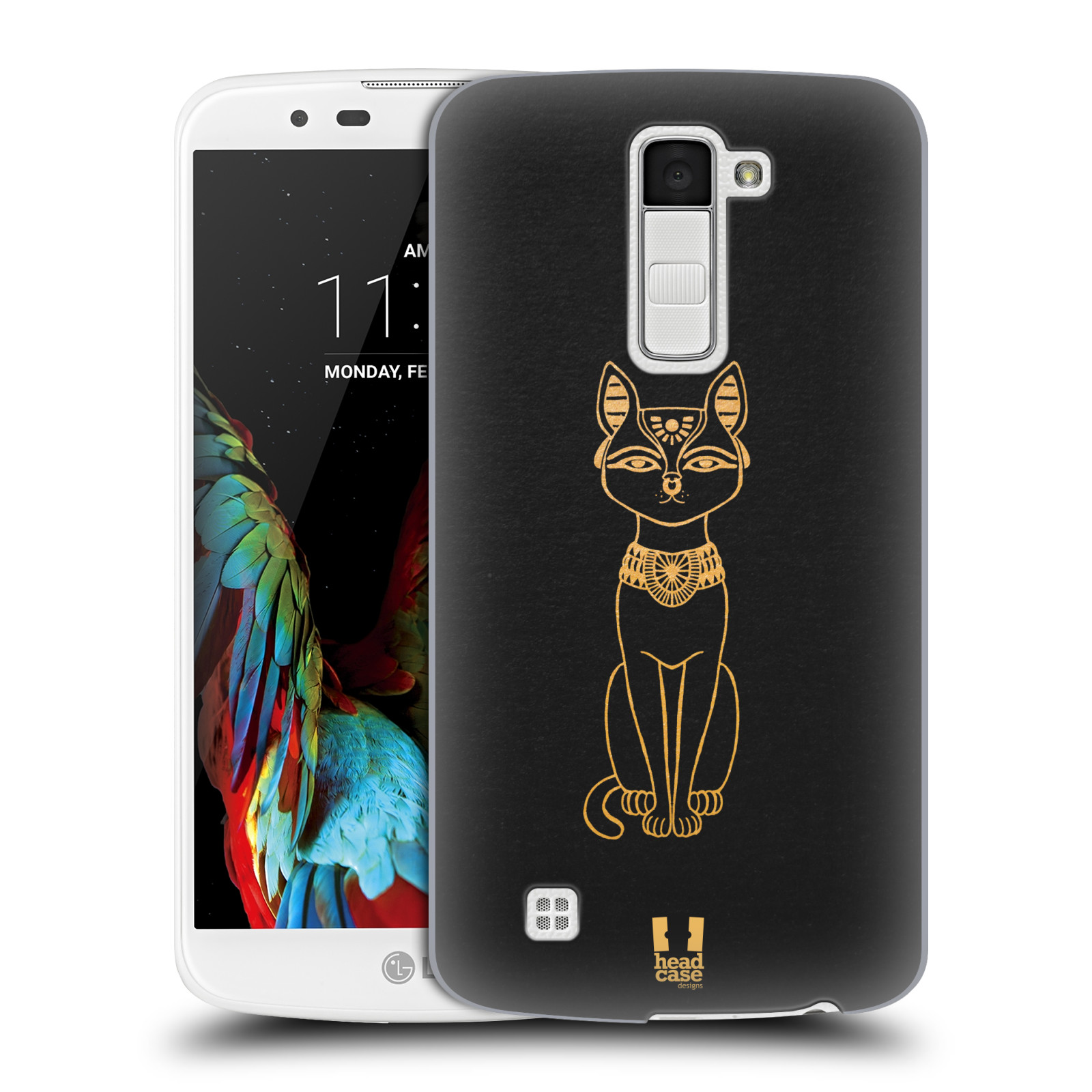HEAD CASE plastový obal na mobil LG K10 vzor EGYPT zlatá a černá KOČKA