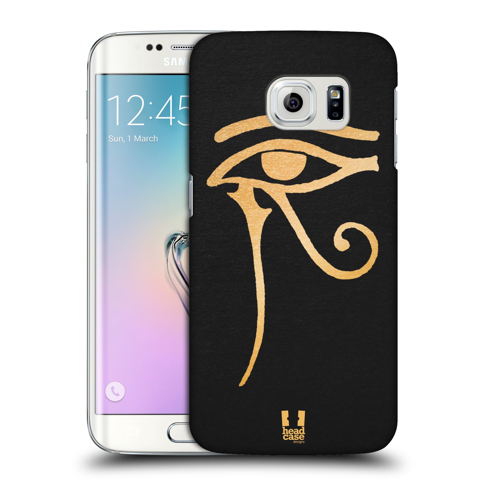 HEAD CASE plastový obal na mobil SAMSUNG Galaxy S6 EDGE (G9250, G925, G925F) vzor EGYPT zlatá a černá OKO