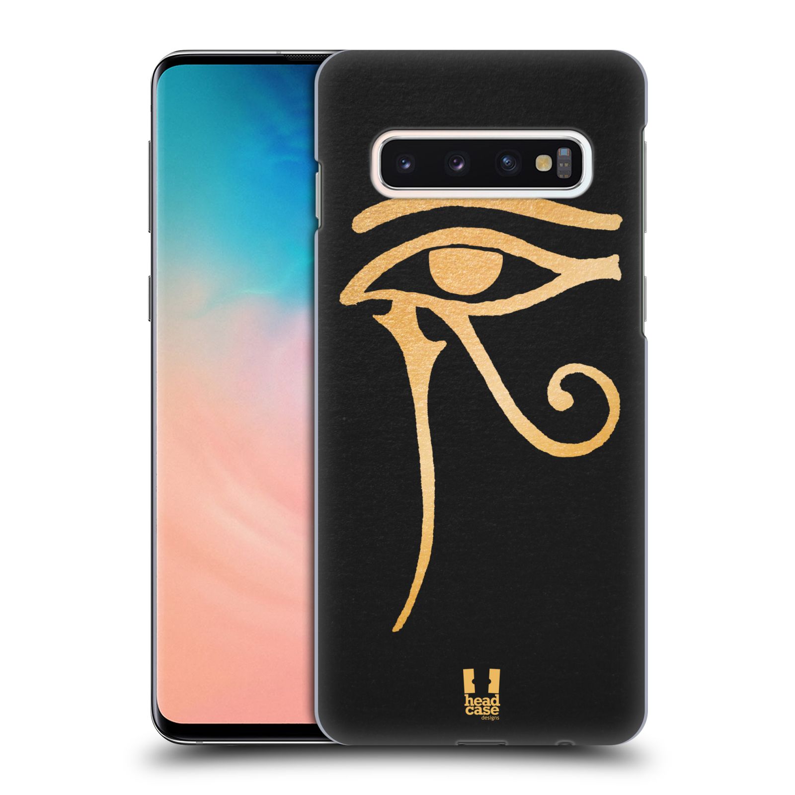 Pouzdro na mobil Samsung Galaxy S10 - HEAD CASE - vzor EGYPT zlatá a černá OKO