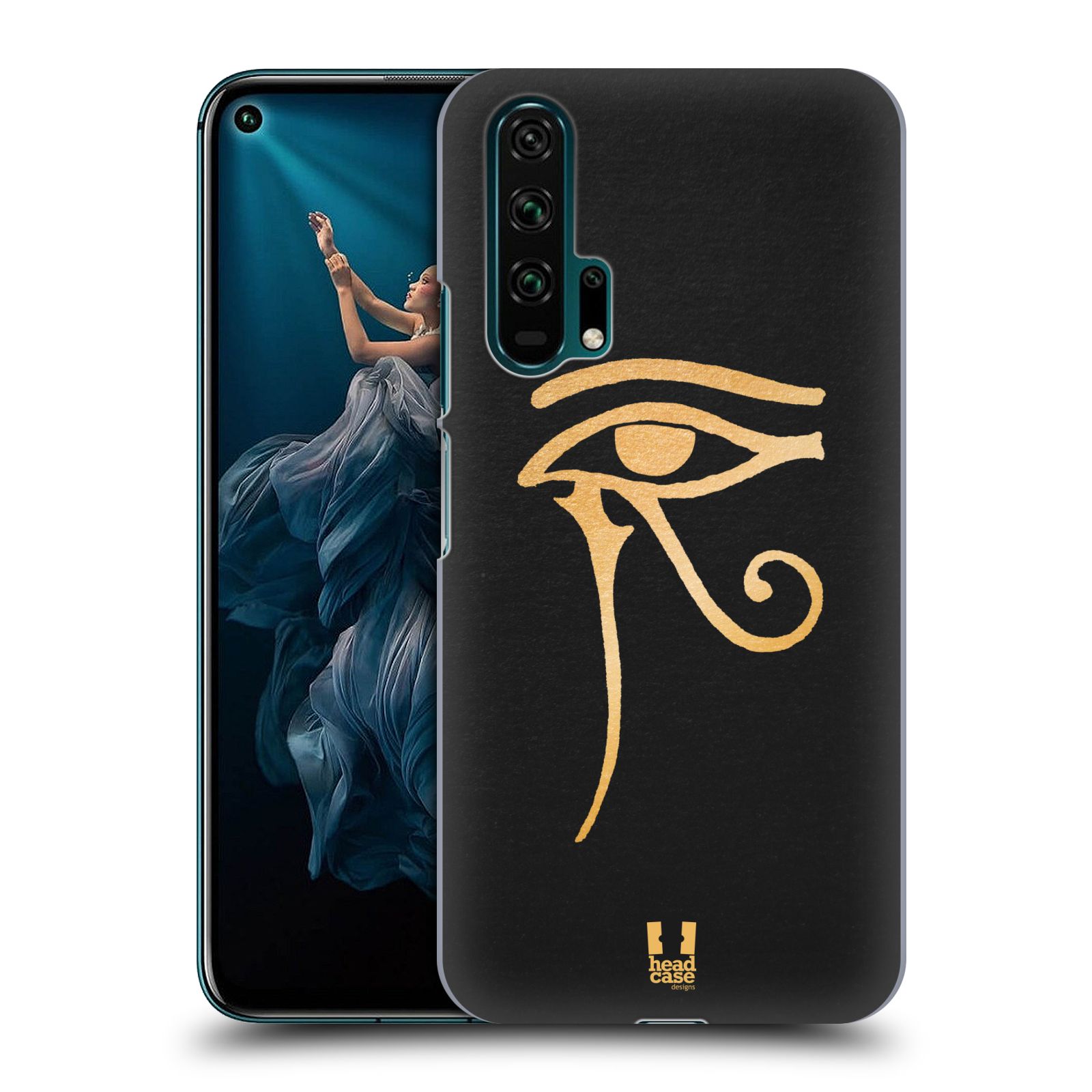 Pouzdro na mobil Honor 20 PRO - HEAD CASE - vzor EGYPT zlatá a černá OKO
