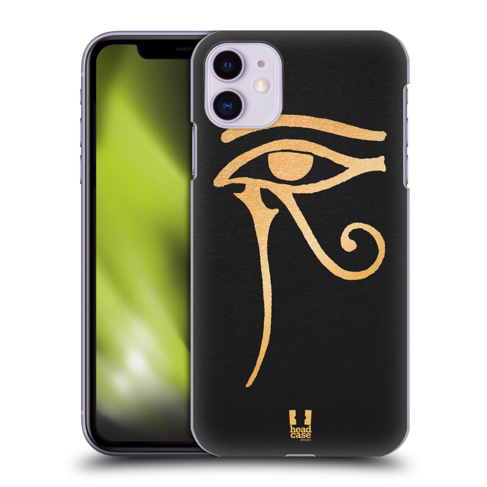 Pouzdro na mobil Apple Iphone 11 - HEAD CASE - vzor EGYPT zlatá a černá OKO