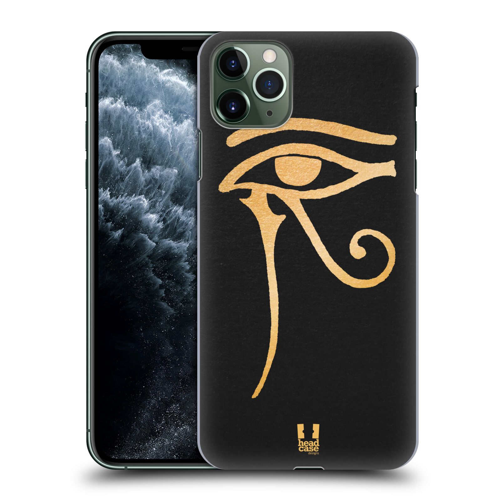 Pouzdro na mobil Apple Iphone 11 PRO MAX - HEAD CASE - vzor EGYPT zlatá a černá OKO