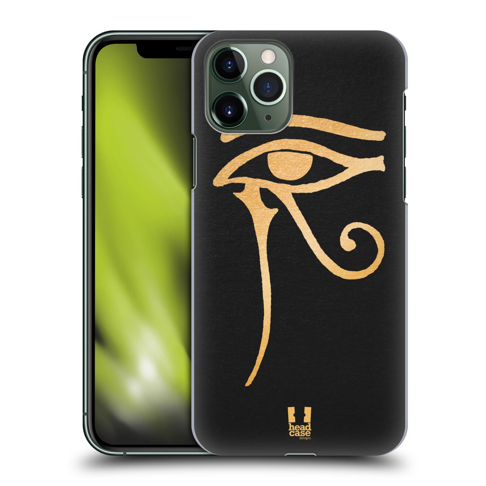 Pouzdro na mobil Apple Iphone 11 PRO - HEAD CASE - vzor EGYPT zlatá a černá OKO