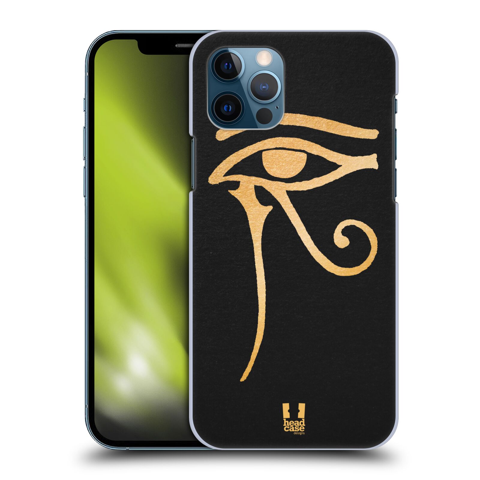 HEAD CASE plastový obal na mobil Apple Iphone 12 / Iphone 12 PRO vzor EGYPT zlatá a černá OKO