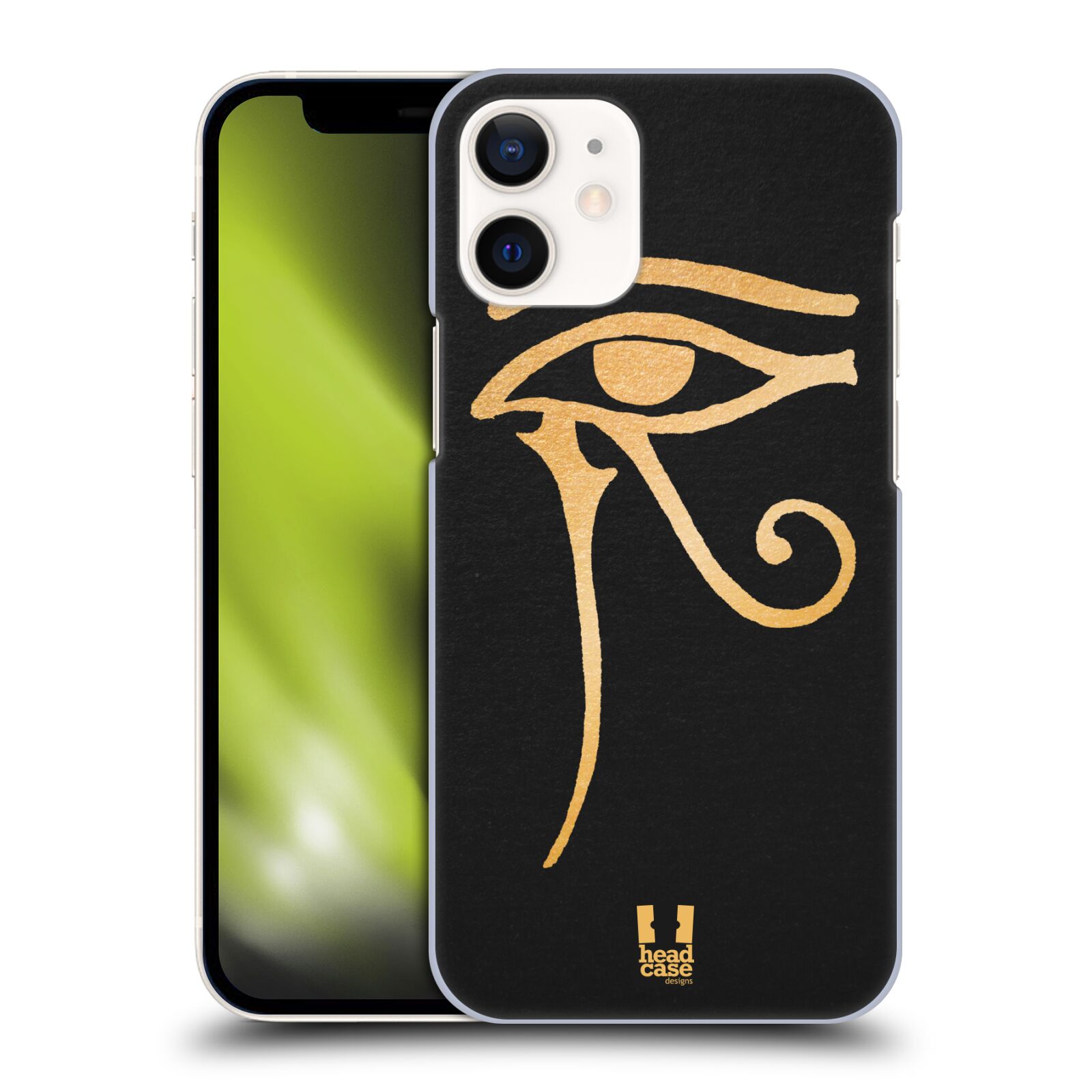 Plastový obal na mobil Apple Iphone 12 MINI vzor EGYPT zlatá a černá OKO