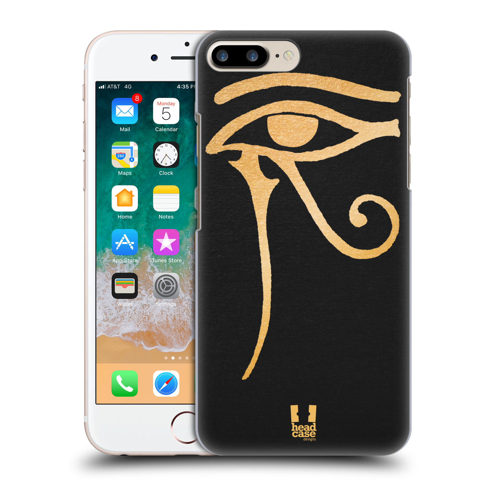 HEAD CASE plastový obal na mobil Apple Iphone 7 PLUS vzor EGYPT zlatá a černá OKO