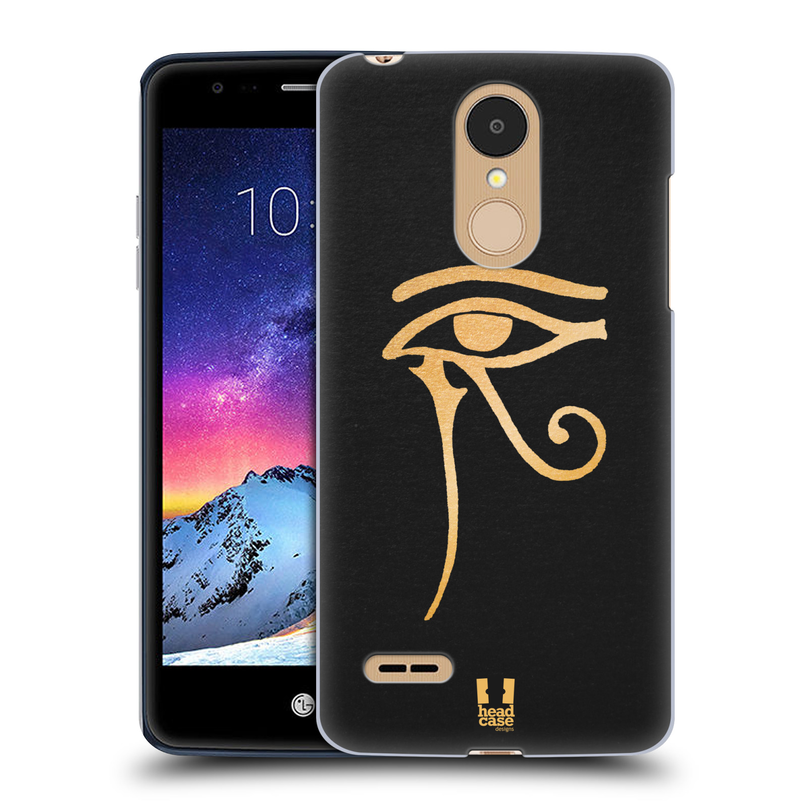 HEAD CASE plastový obal na mobil LG K9 / K8 2018 vzor EGYPT zlatá a černá OKO