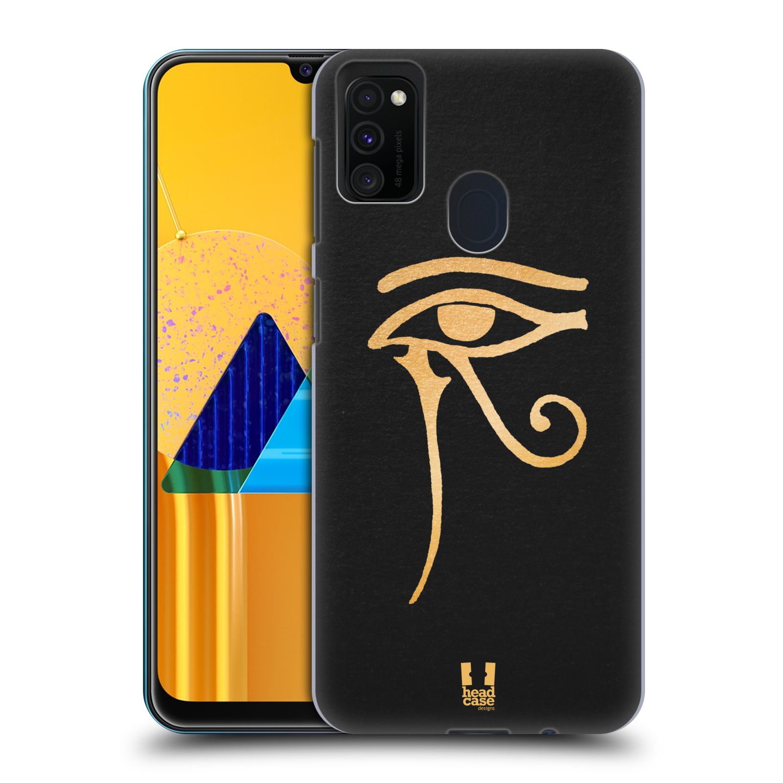 Zadní kryt na mobil Samsung Galaxy M21 vzor EGYPT zlatá a černá OKO