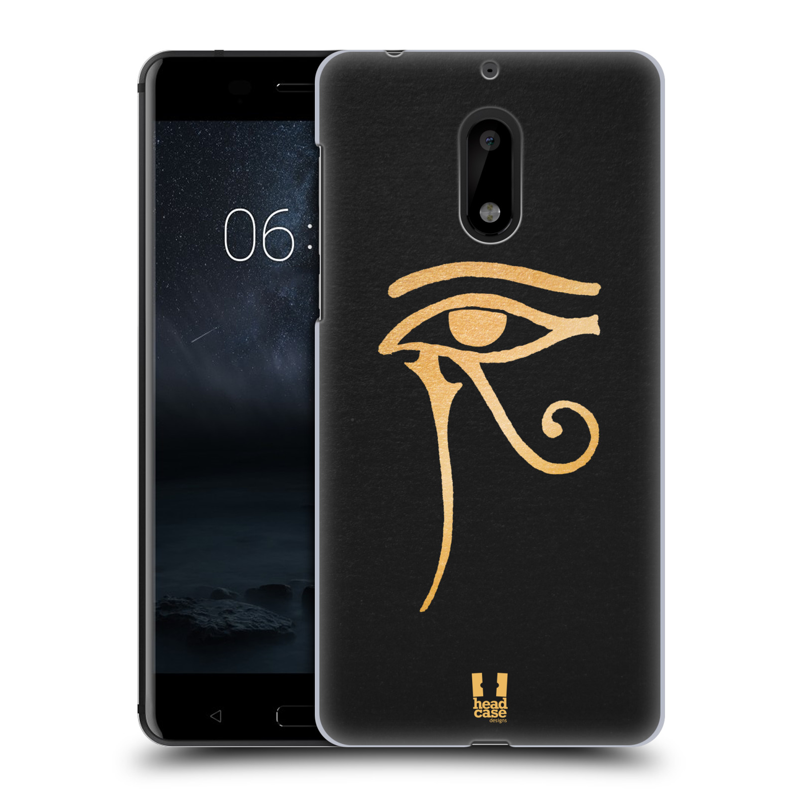 HEAD CASE plastový obal na mobil Nokia 6 vzor EGYPT zlatá a černá OKO