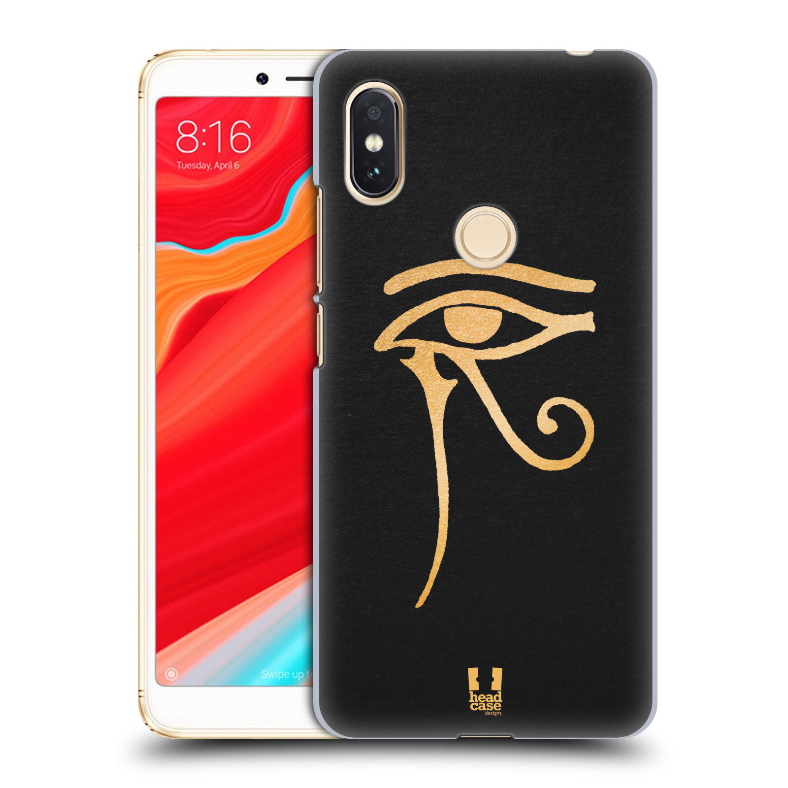 HEAD CASE plastový obal na mobil Xiaomi Redmi S2 vzor EGYPT zlatá a černá OKO