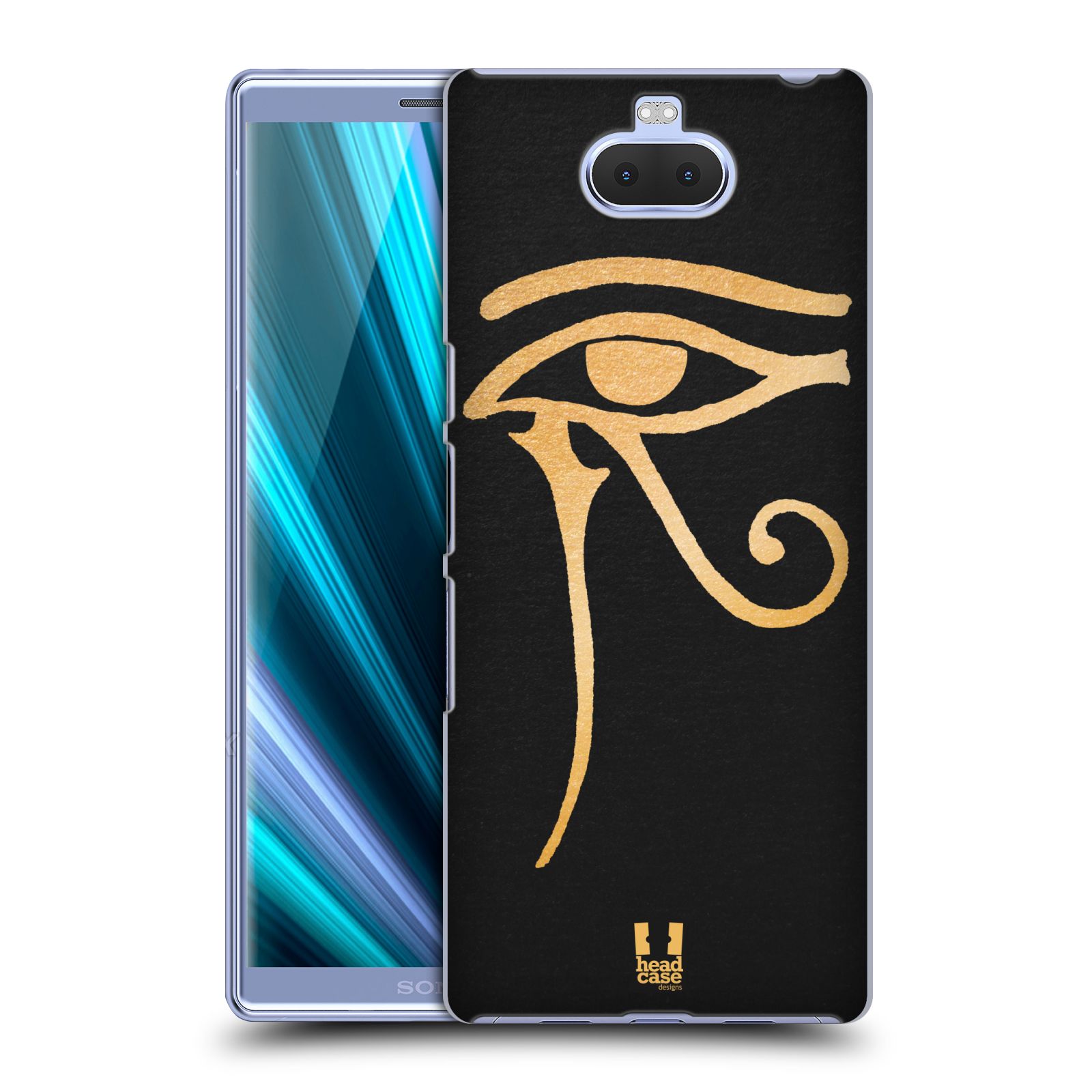Pouzdro na mobil Sony Xperia 10 - Head Case - vzor EGYPT zlatá a černá OKO