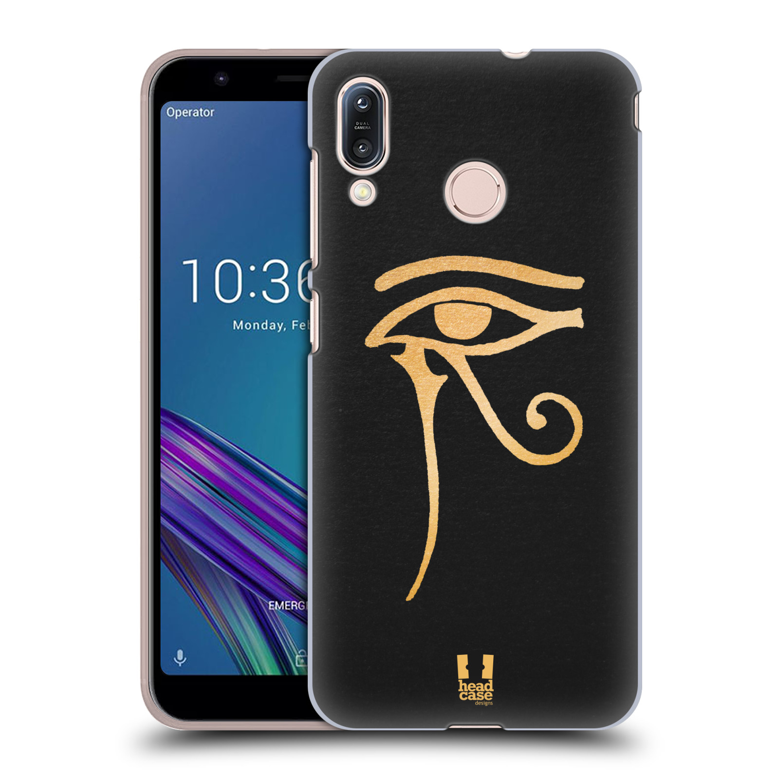 Pouzdro na mobil Asus Zenfone Max M1 (ZB555KL) - HEAD CASE - vzor EGYPT zlatá a černá OKO