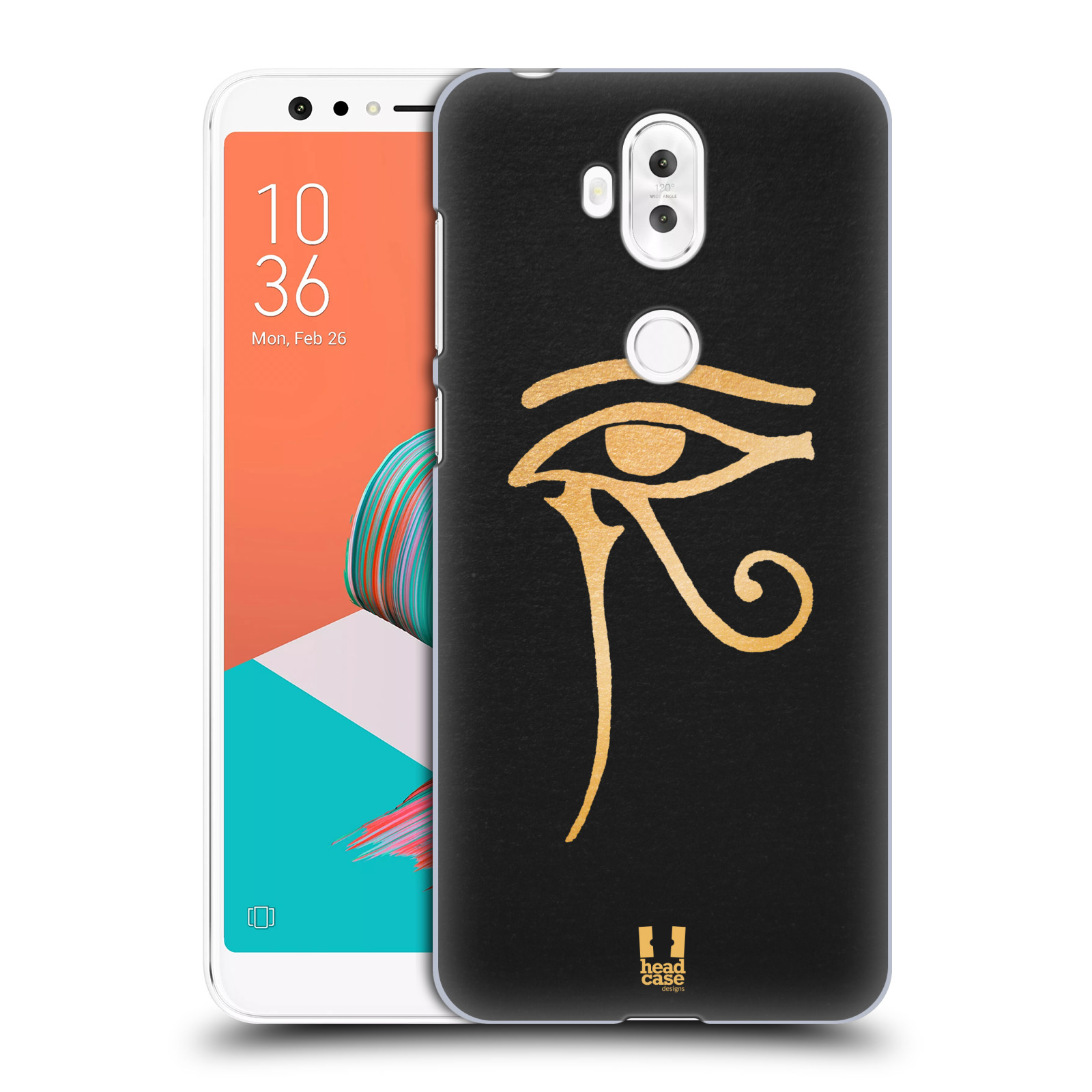 HEAD CASE plastový obal na mobil Asus Zenfone 5 LITE ZC600KL vzor EGYPT zlatá a černá OKO