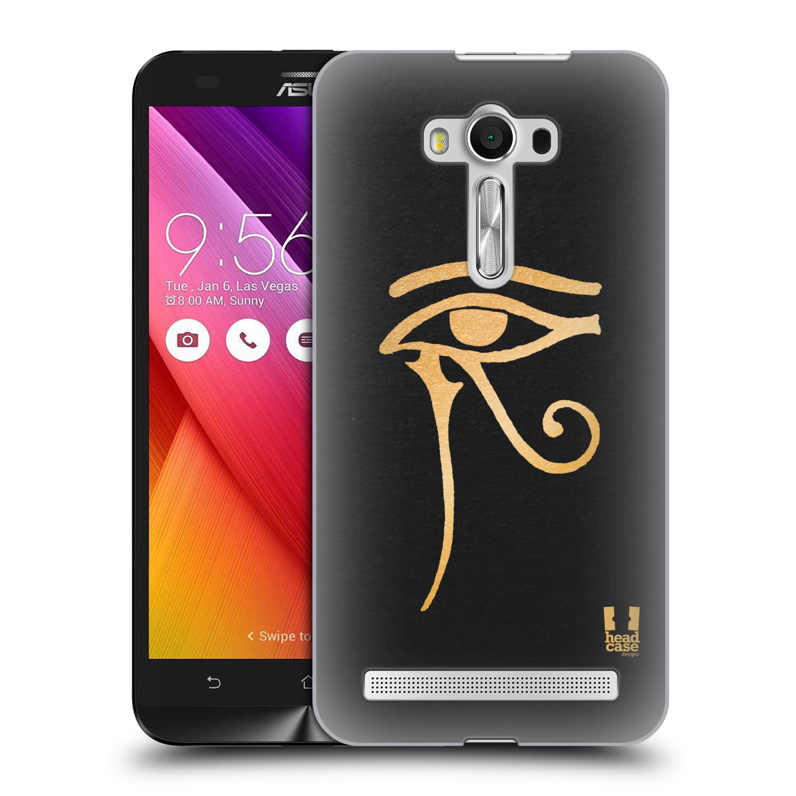 HEAD CASE plastový obal na mobil Asus Zenfone 2 LASER (5,5 displej ZE550KL) vzor EGYPT zlatá a černá OKO