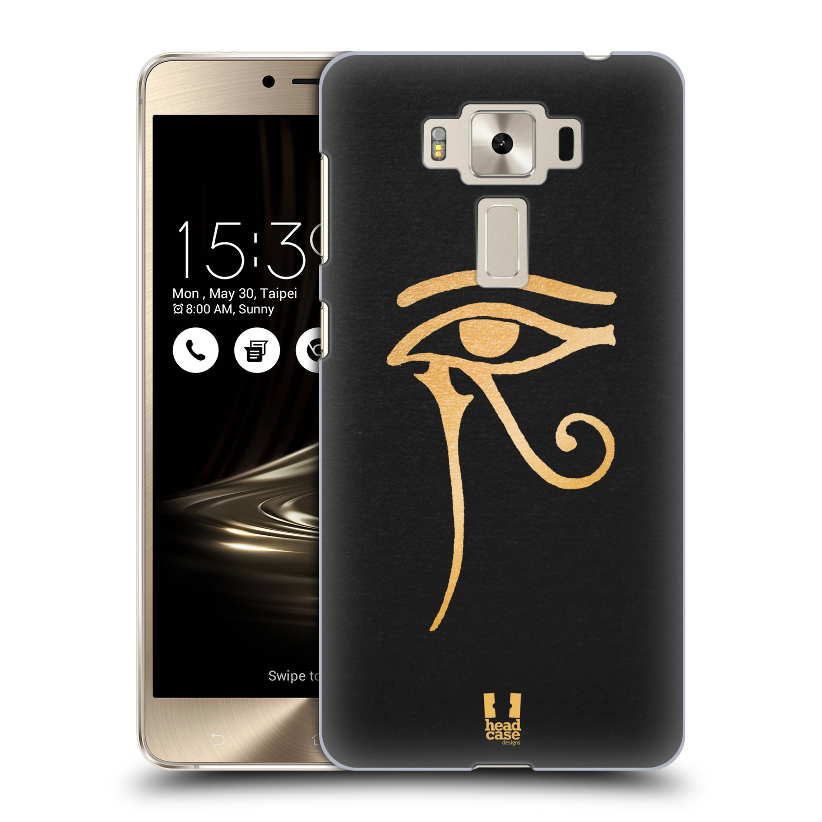 HEAD CASE plastový obal na mobil Asus Zenfone 3 DELUXE ZS550KL vzor EGYPT zlatá a černá OKO