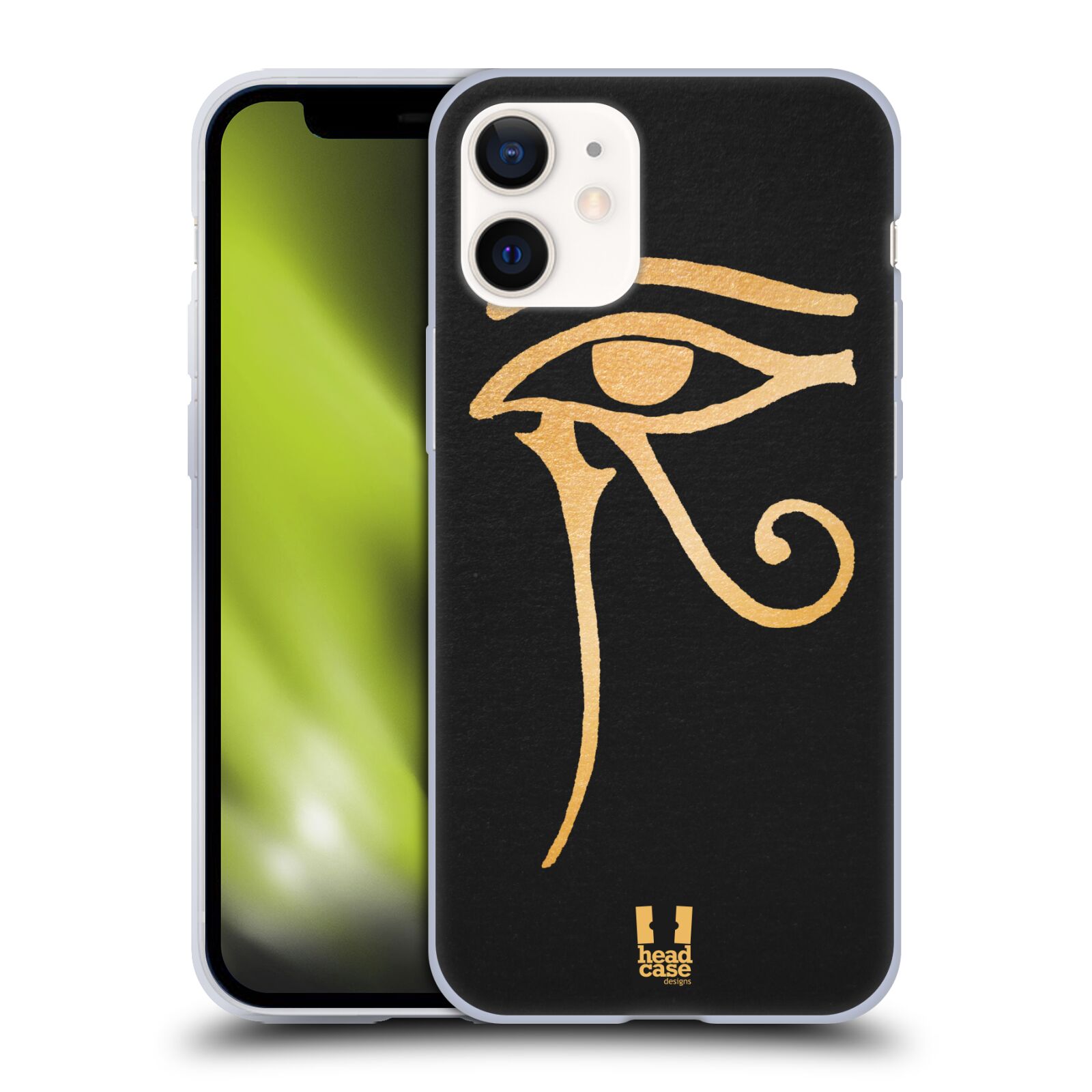 Plastový obal na mobil Apple Iphone 12 MINI vzor EGYPT zlatá a černá OKO
