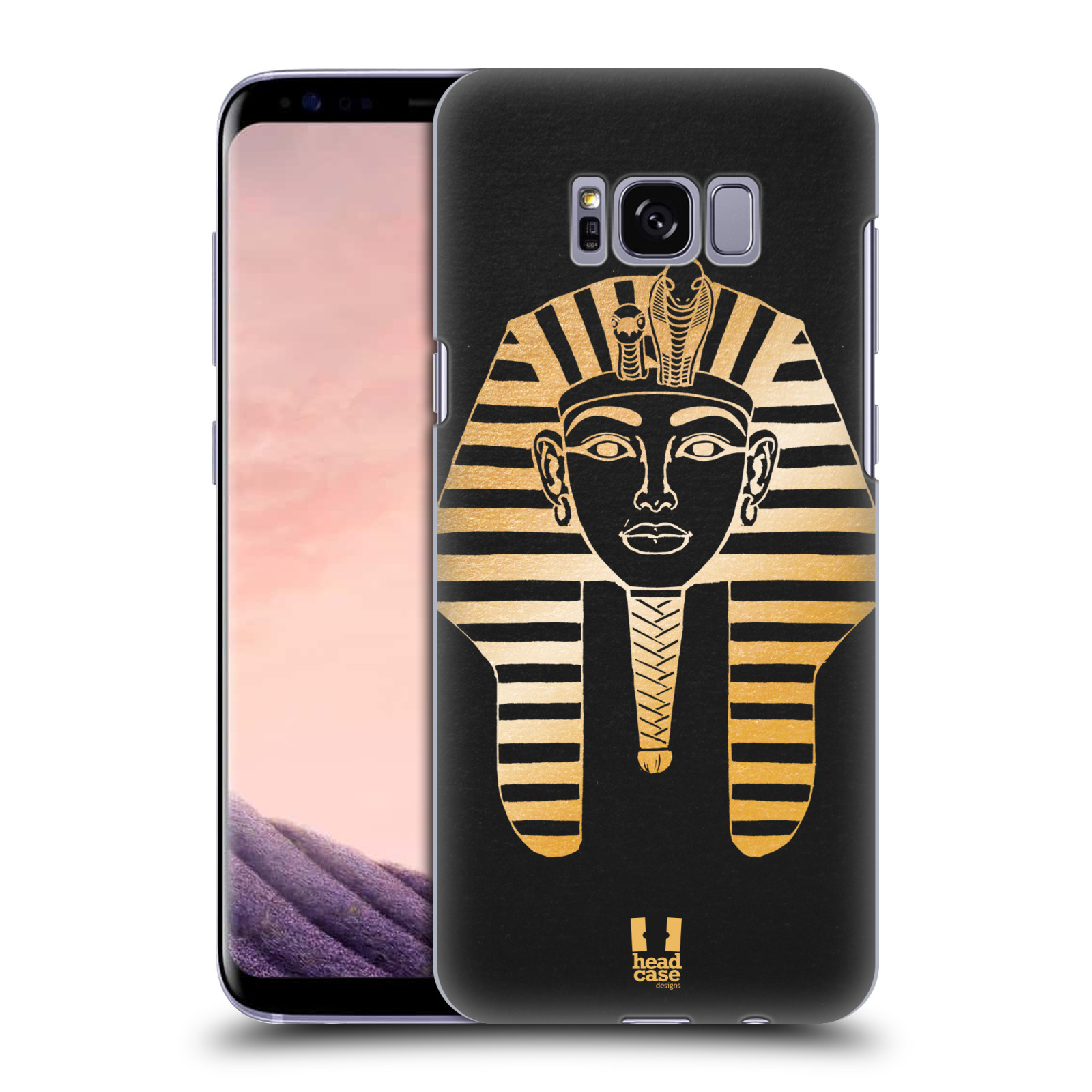 HEAD CASE plastový obal na mobil Samsung Galaxy S8 vzor EGYPT zlatá a černá FARAÓN