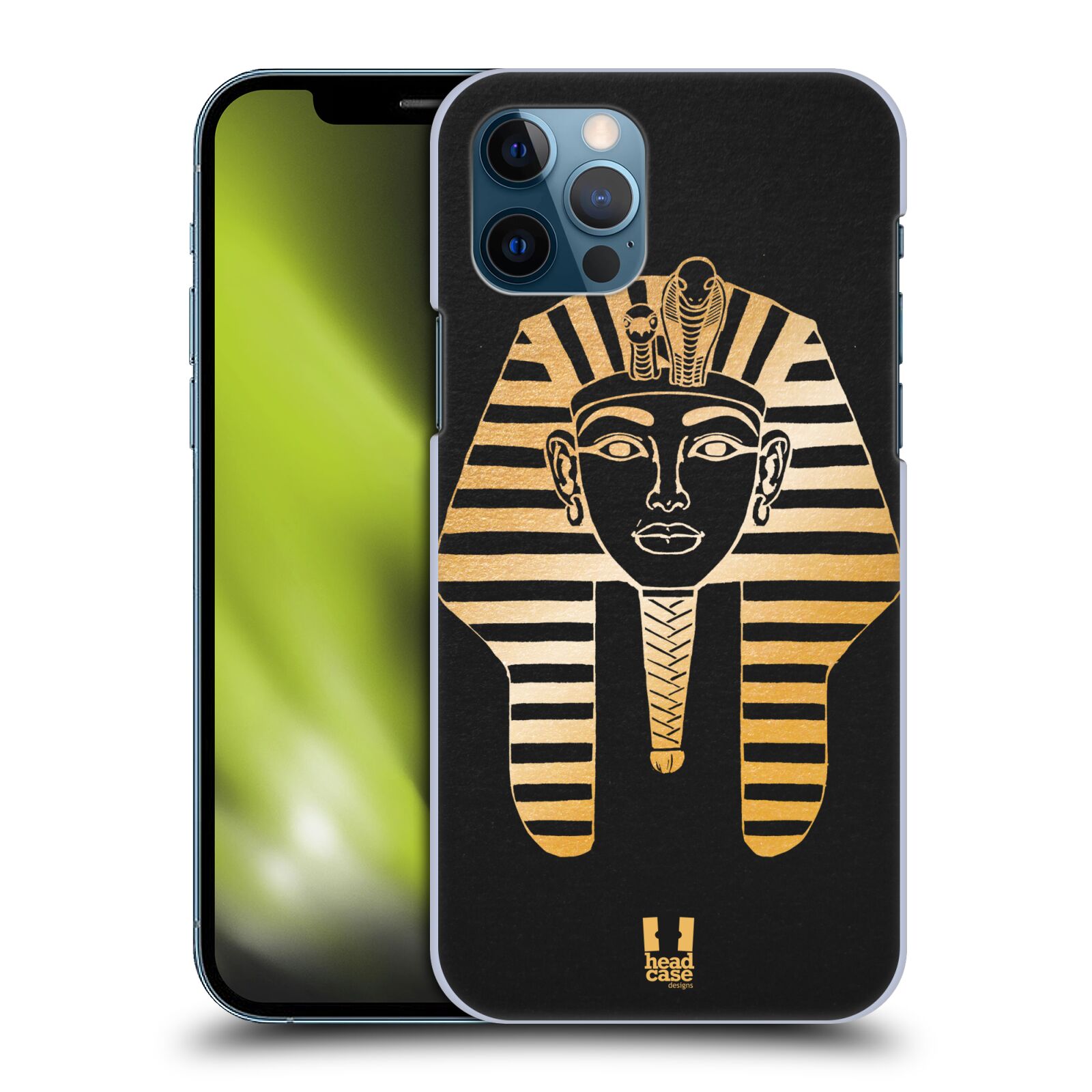 HEAD CASE plastový obal na mobil Apple Iphone 12 / Iphone 12 PRO vzor EGYPT zlatá a černá FARAÓN