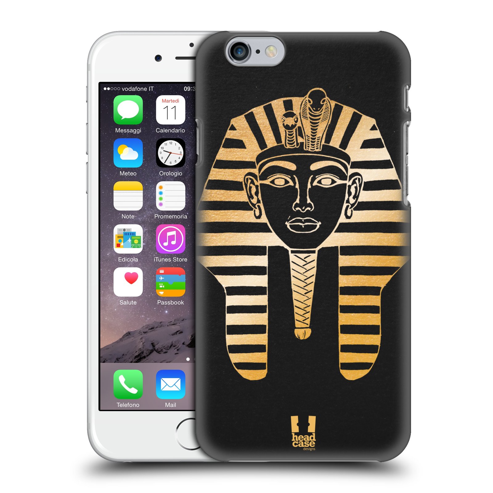 Plastové pouzdro pro mobil Apple Iphone 6/6S vzor EGYPT zlatá a černá FARAÓN