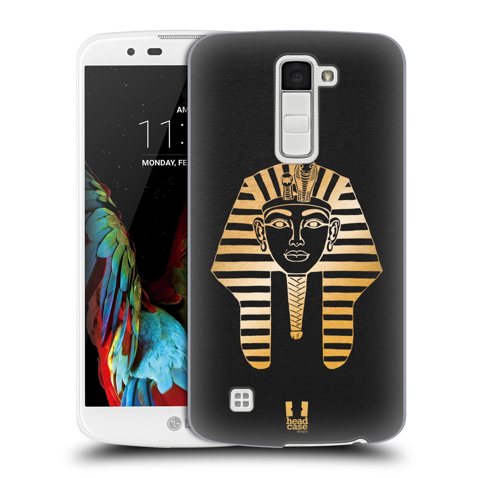 HEAD CASE plastový obal na mobil LG K10 vzor EGYPT zlatá a černá FARAÓN
