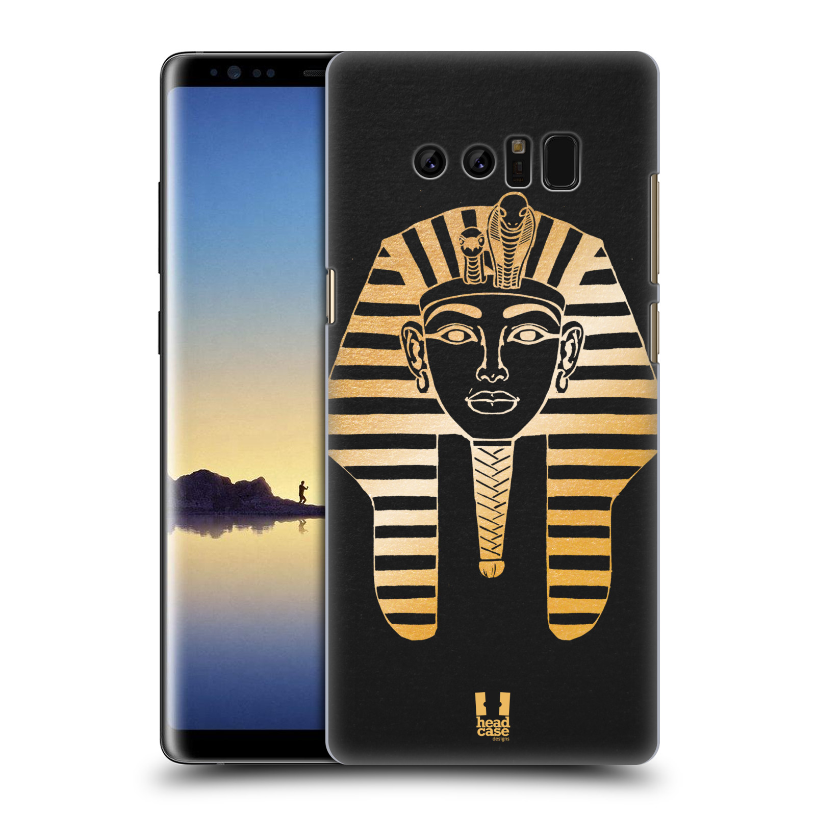 HEAD CASE plastový obal na mobil Samsung Galaxy Note 8 vzor EGYPT zlatá a černá FARAÓN