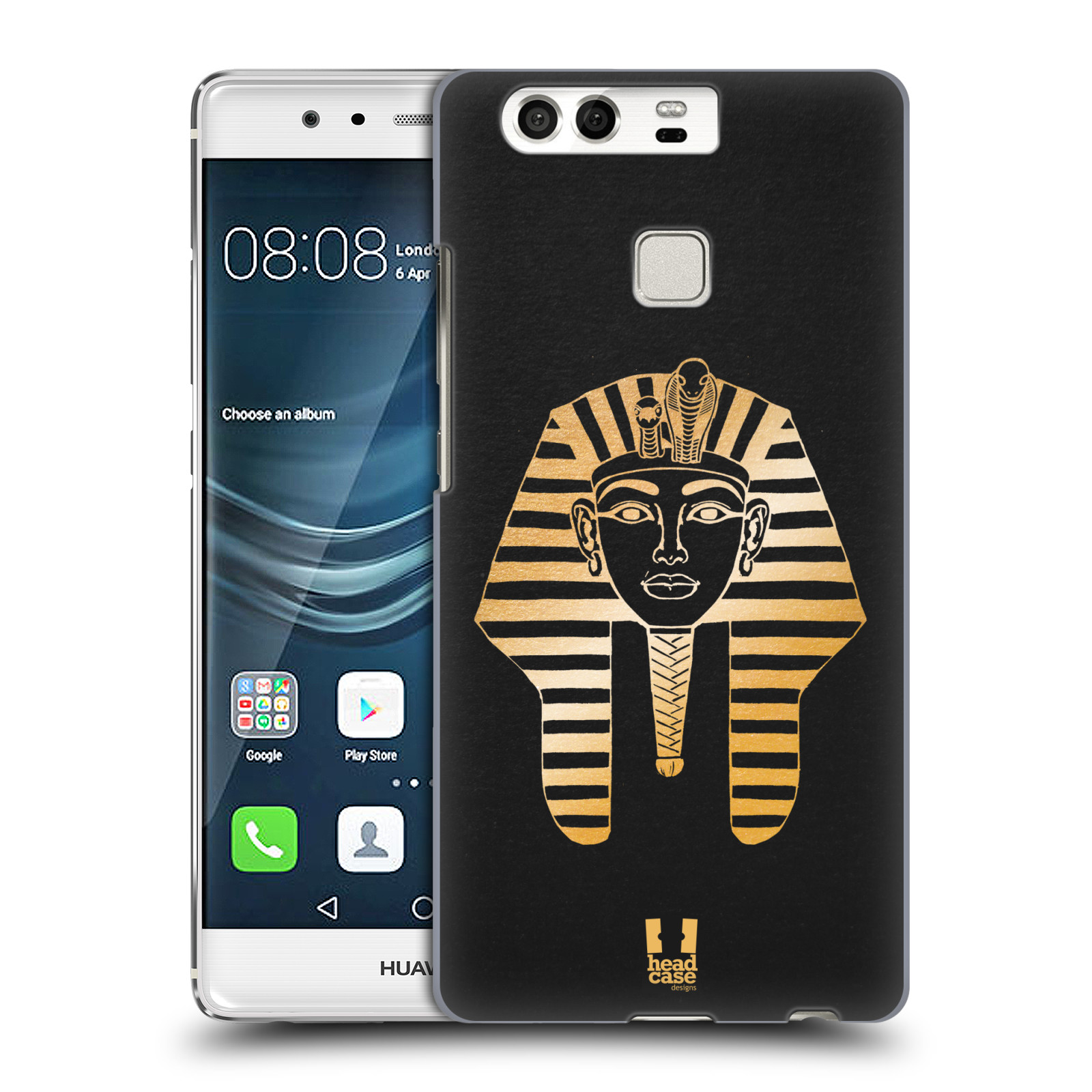 HEAD CASE plastový obal na mobil Huawei P9 / P9 DUAL SIM vzor EGYPT zlatá a černá FARAÓN