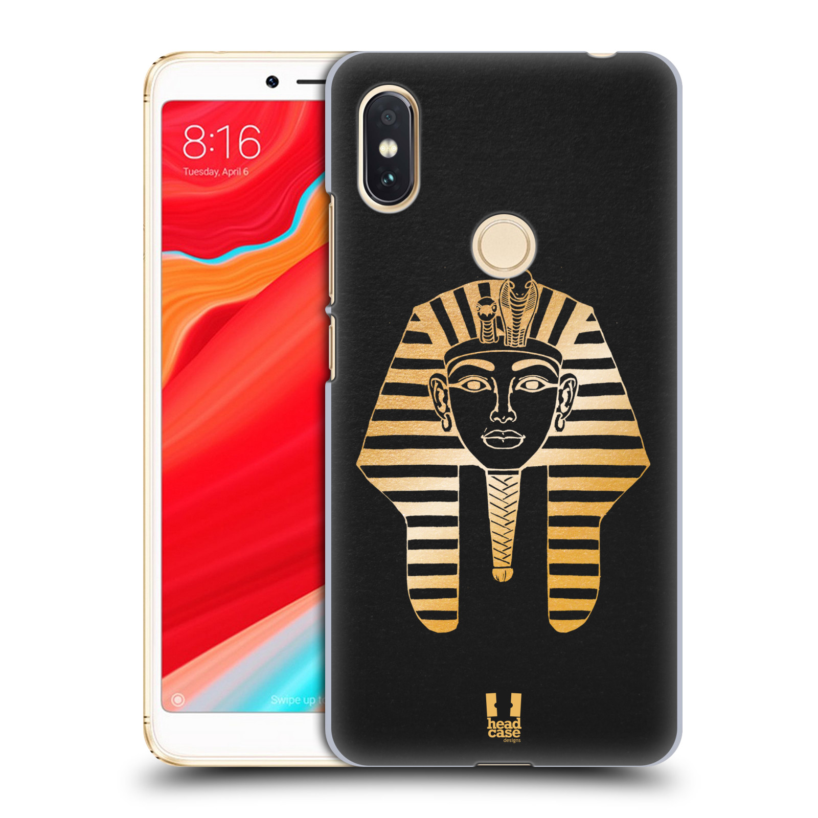 HEAD CASE plastový obal na mobil Xiaomi Redmi S2 vzor EGYPT zlatá a černá FARAÓN