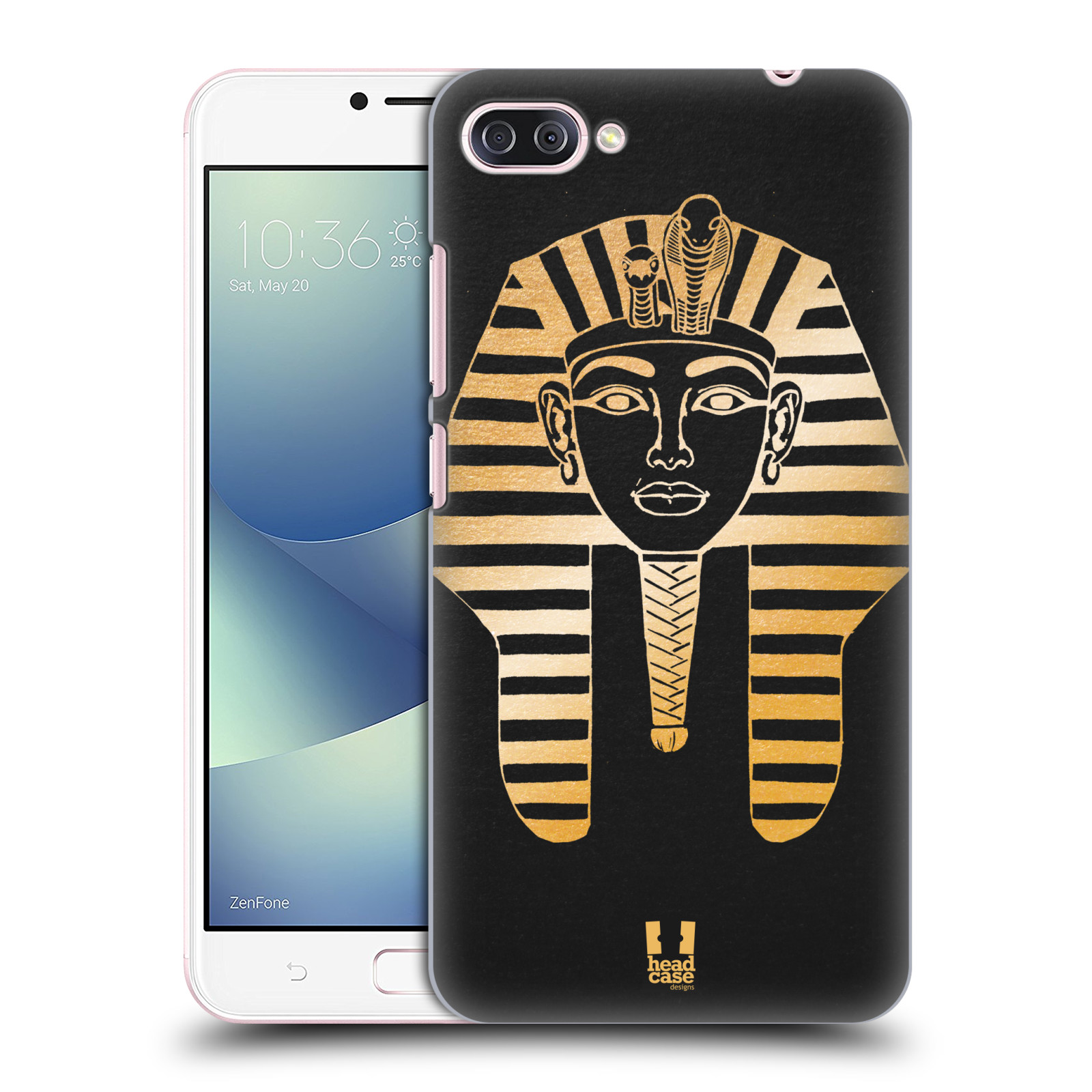 HEAD CASE plastový obal na mobil Asus Zenfone 4 MAX ZC554KL vzor EGYPT zlatá a černá FARAÓN