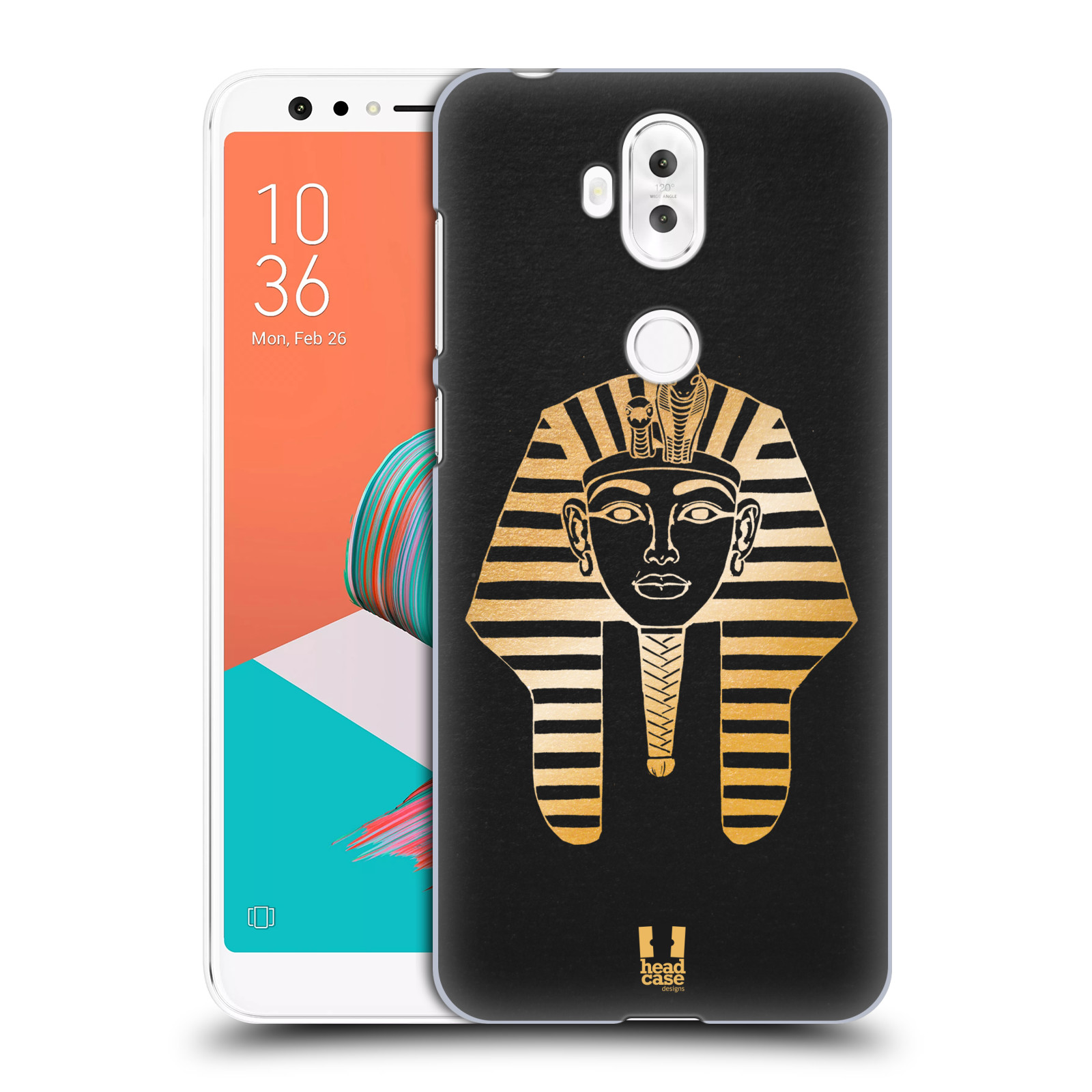 HEAD CASE plastový obal na mobil Asus Zenfone 5 LITE ZC600KL vzor EGYPT zlatá a černá FARAÓN