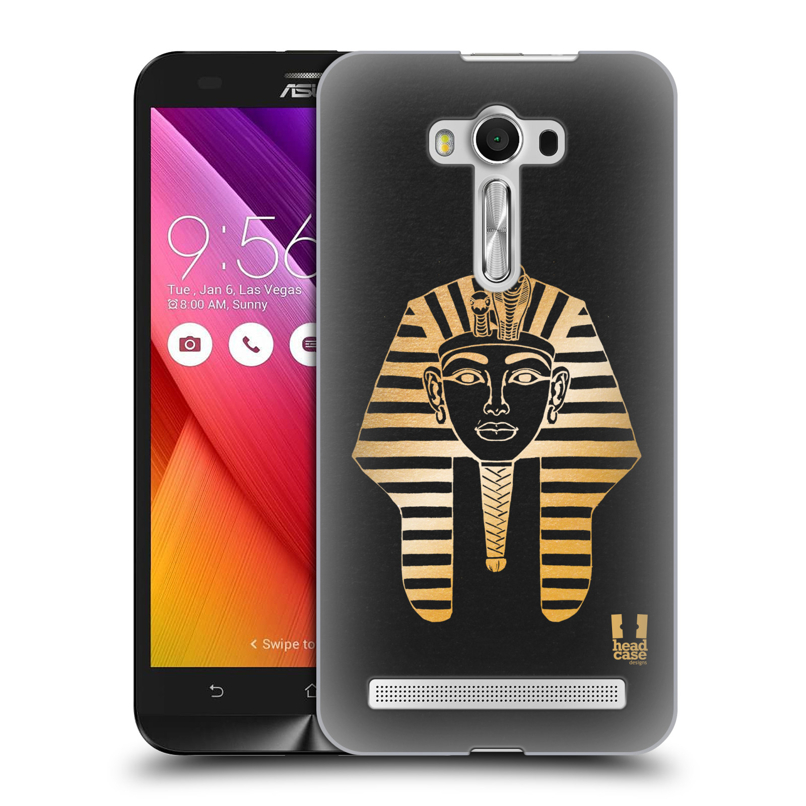 HEAD CASE plastový obal na mobil Asus Zenfone 2 LASER (5,5 displej ZE550KL) vzor EGYPT zlatá a černá FARAÓN