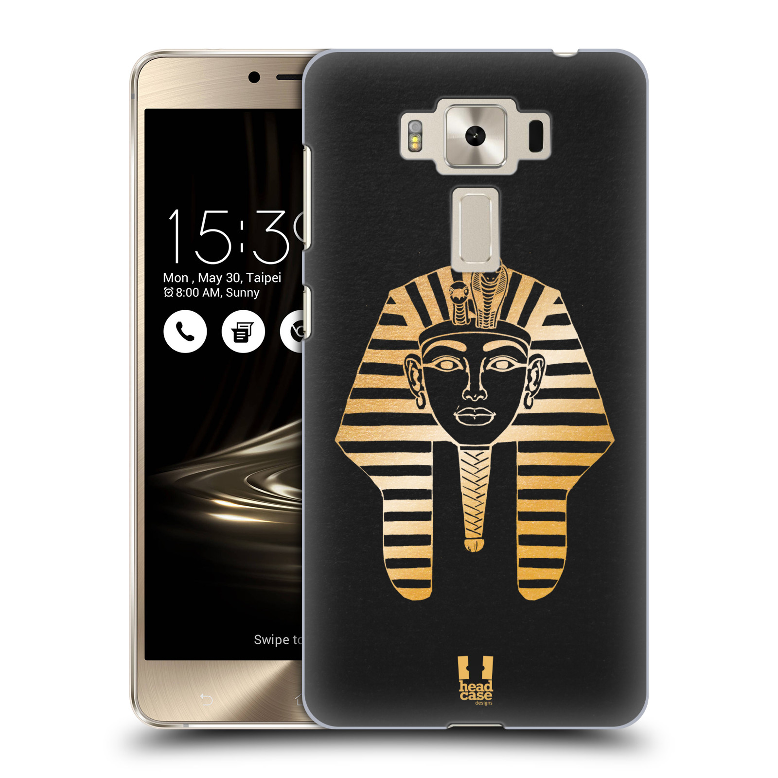 HEAD CASE plastový obal na mobil Asus Zenfone 3 DELUXE ZS550KL vzor EGYPT zlatá a černá FARAÓN