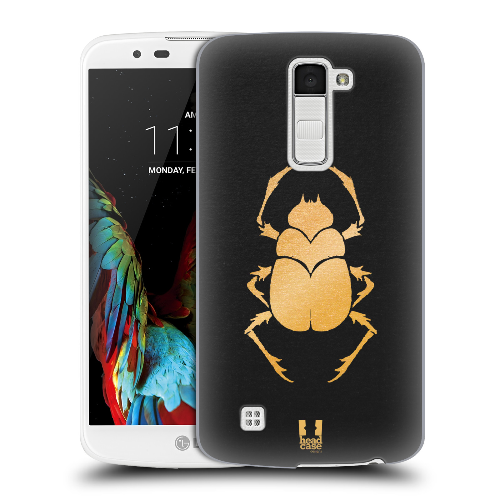 HEAD CASE plastový obal na mobil LG K10 vzor EGYPT zlatá a černá BROUK SKARAB