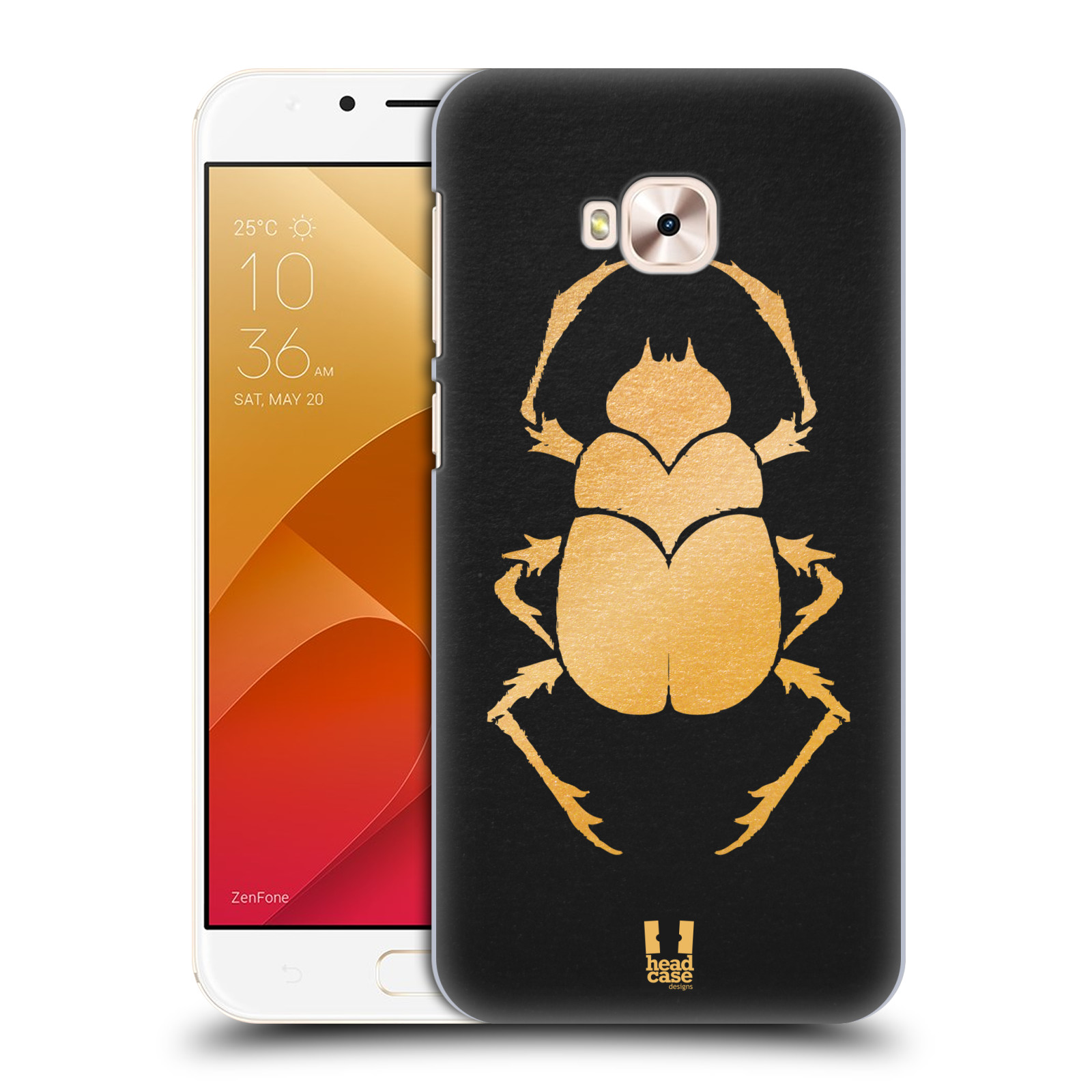 HEAD CASE plastový obal na mobil Asus Zenfone 4 Selfie Pro ZD552KL vzor EGYPT zlatá a černá BROUK SKARAB