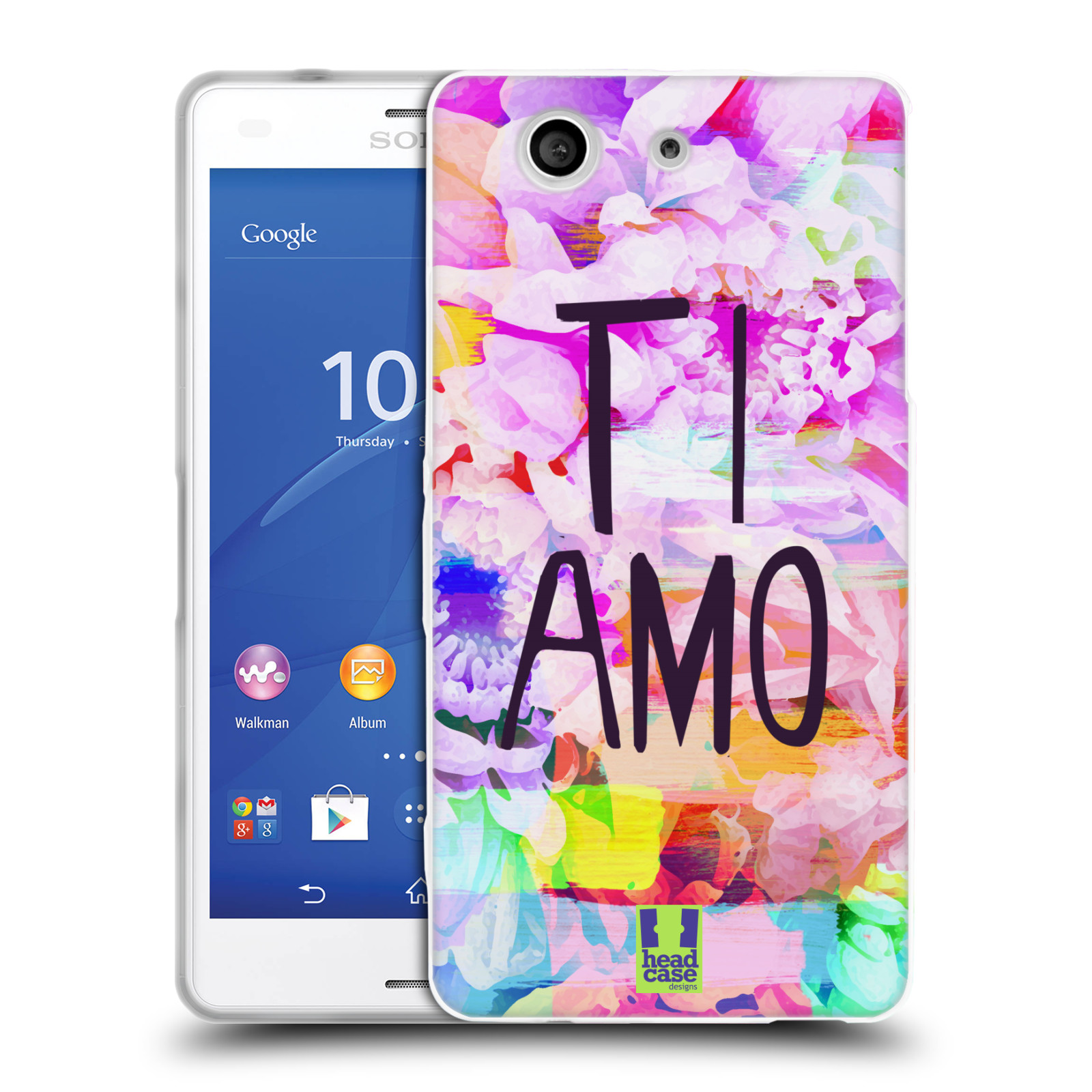 HEAD CASE silikonový obal na mobil Sony Xperia Z3 Compact (D5803) Láska a květy Ti Amo