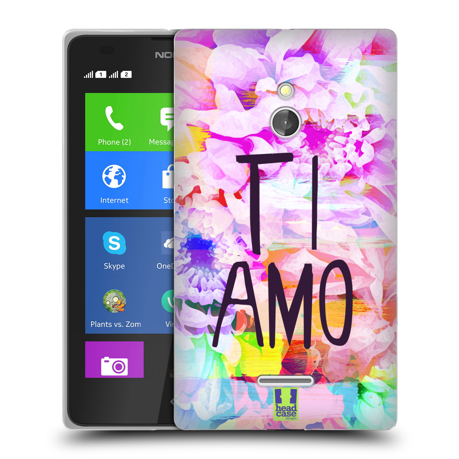 HEAD CASE silikonový obal na mobil Nokia XL / Nokia XL DUAL SIM Láska a květy Ti Amo