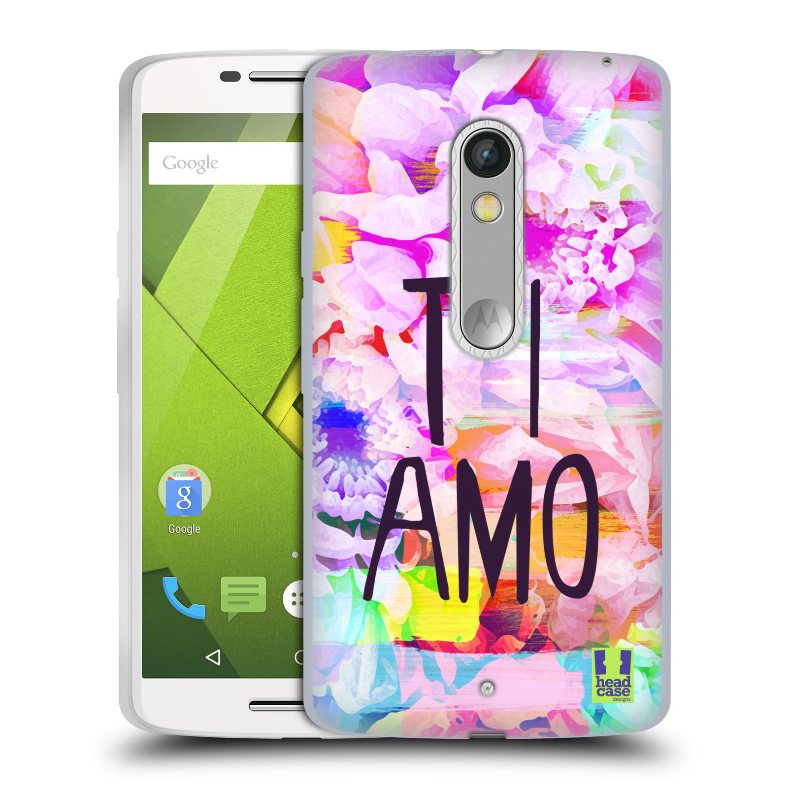 HEAD CASE silikonový obal na mobil Motorola MOTO X PLAY Láska a květy Ti Amo