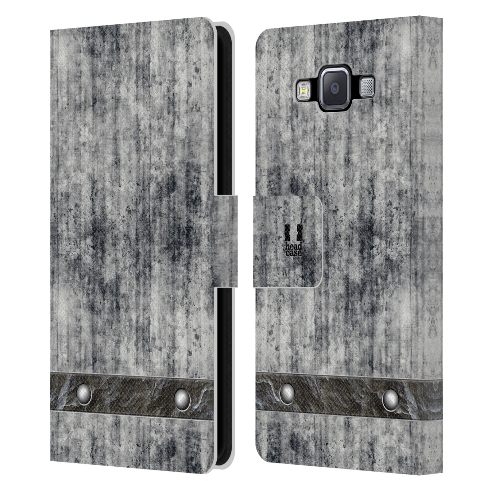 HEAD CASE Flipové pouzdro pro mobil Samsung Galaxy A5 stavební textury beton šedá