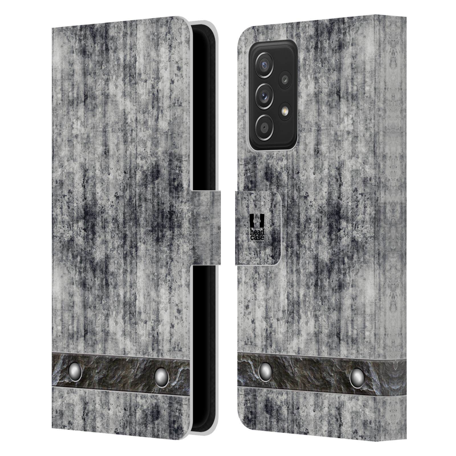 Pouzdro HEAD CASE na mobil Samsung Galaxy A52 / A52 5G / A52s 5G stavební textury beton šedá
