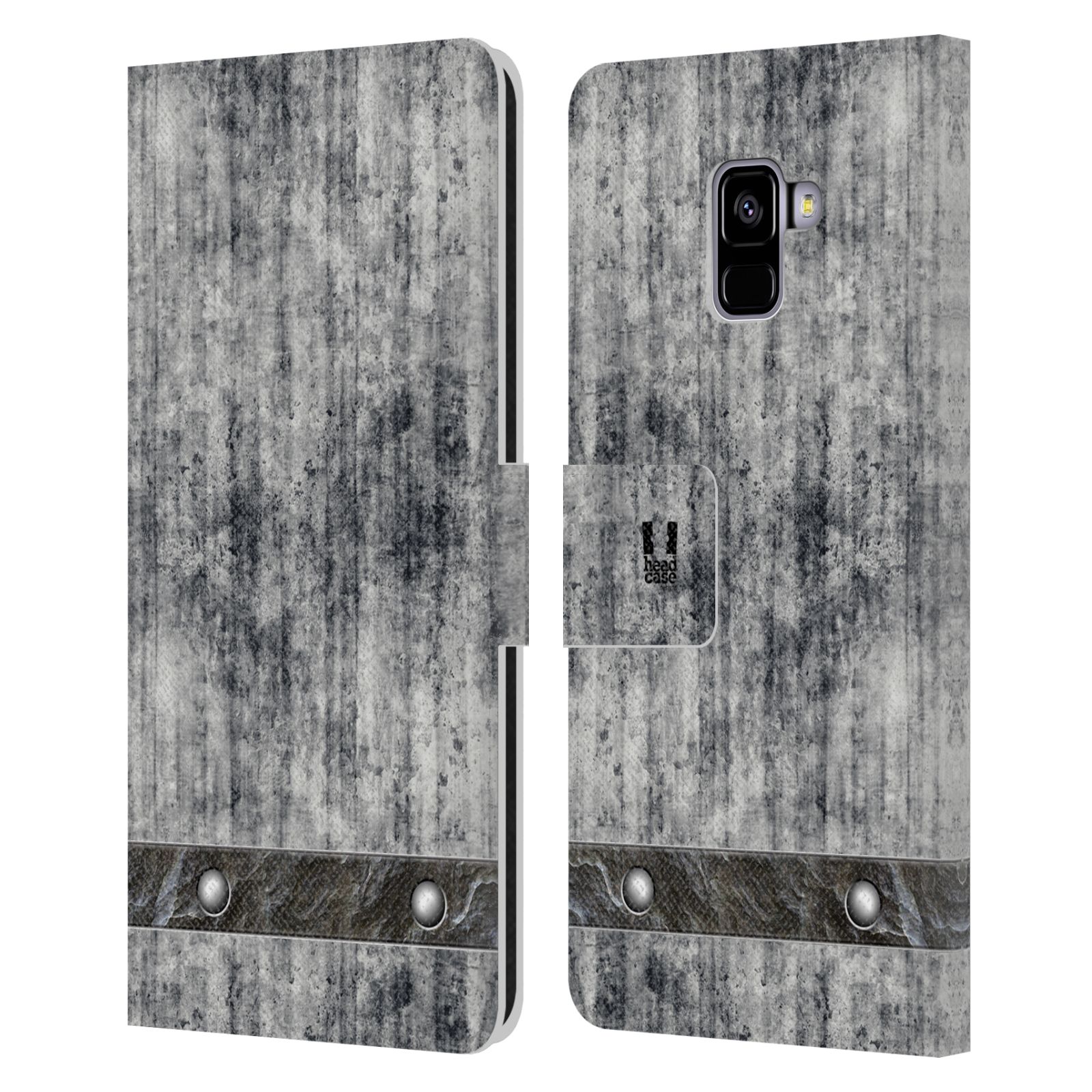 Pouzdro pro mobil Samsung Galaxy A8+ 2018 - Stavební textura šedý beton