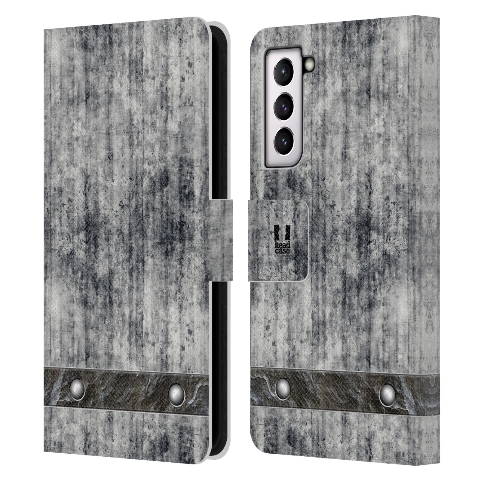 Pouzdro HEAD CASE na mobil Samsung Galaxy S21 / S21 5G stavební textury beton šedá