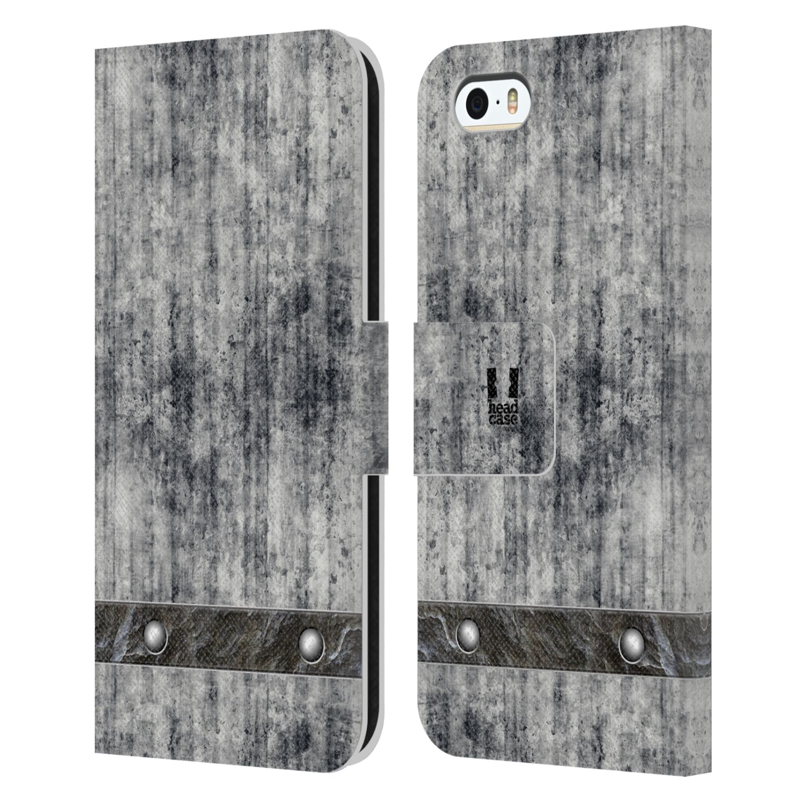 Pouzdro pro mobil Apple Iphone 5 / 5S / SE 2015 - Stavební textura šedý beton