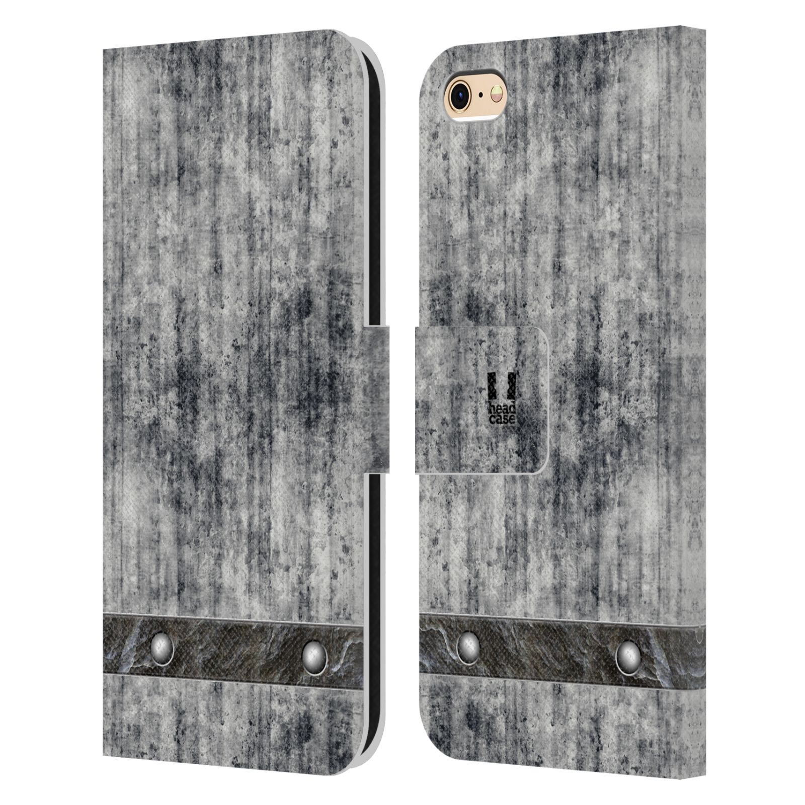 HEAD CASE Flipové pouzdro pro mobil Apple Iphone 6/6s stavební textury beton šedá