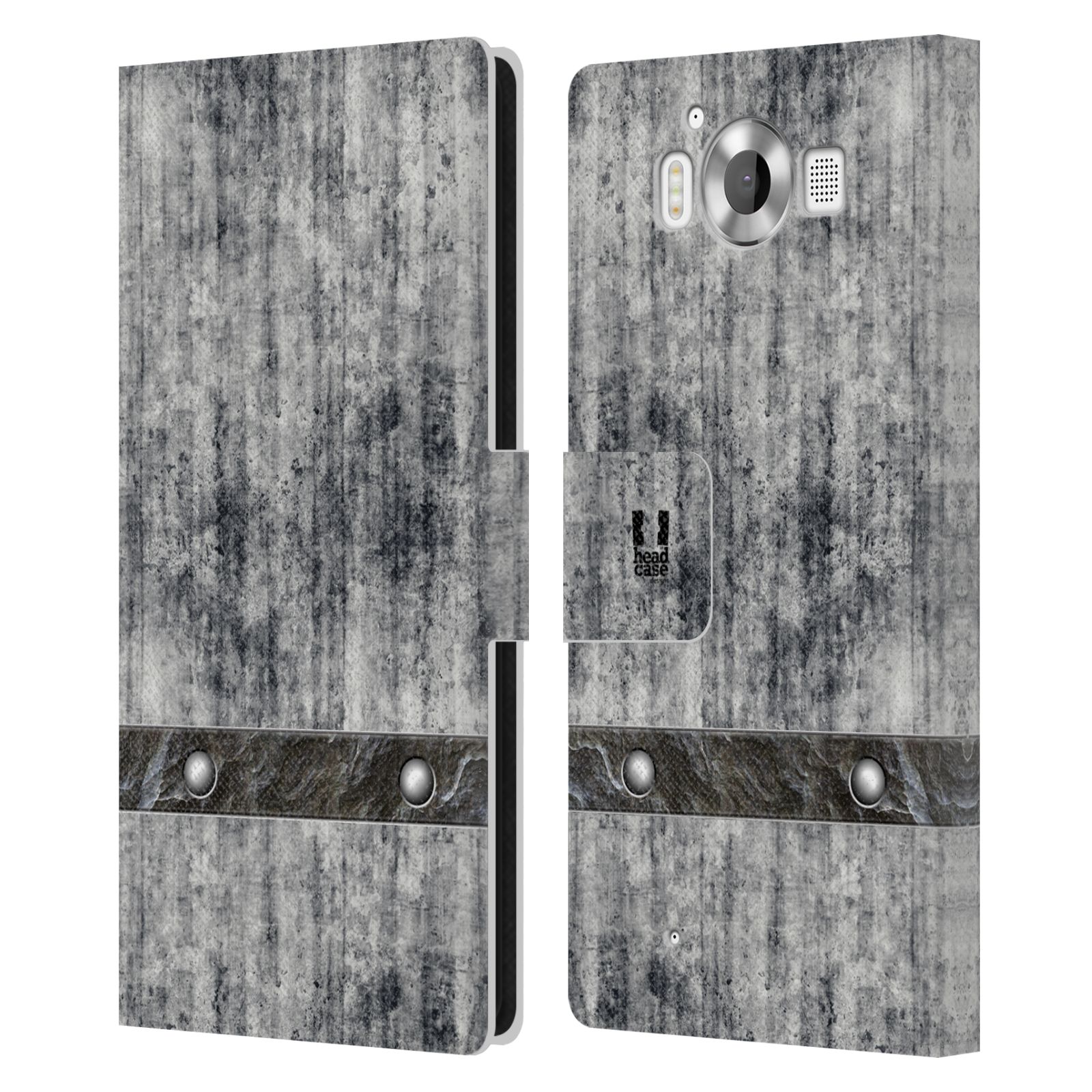 HEAD CASE Flipové pouzdro pro mobil Microsoft Lumia 950 / LUMIA 950 DUAL SIM stavební textury beton šedá