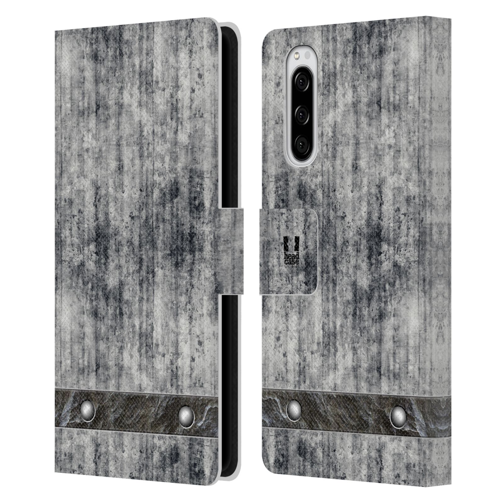 Pouzdro pro mobil Sony Xperia 5  - Stavební textura šedý beton