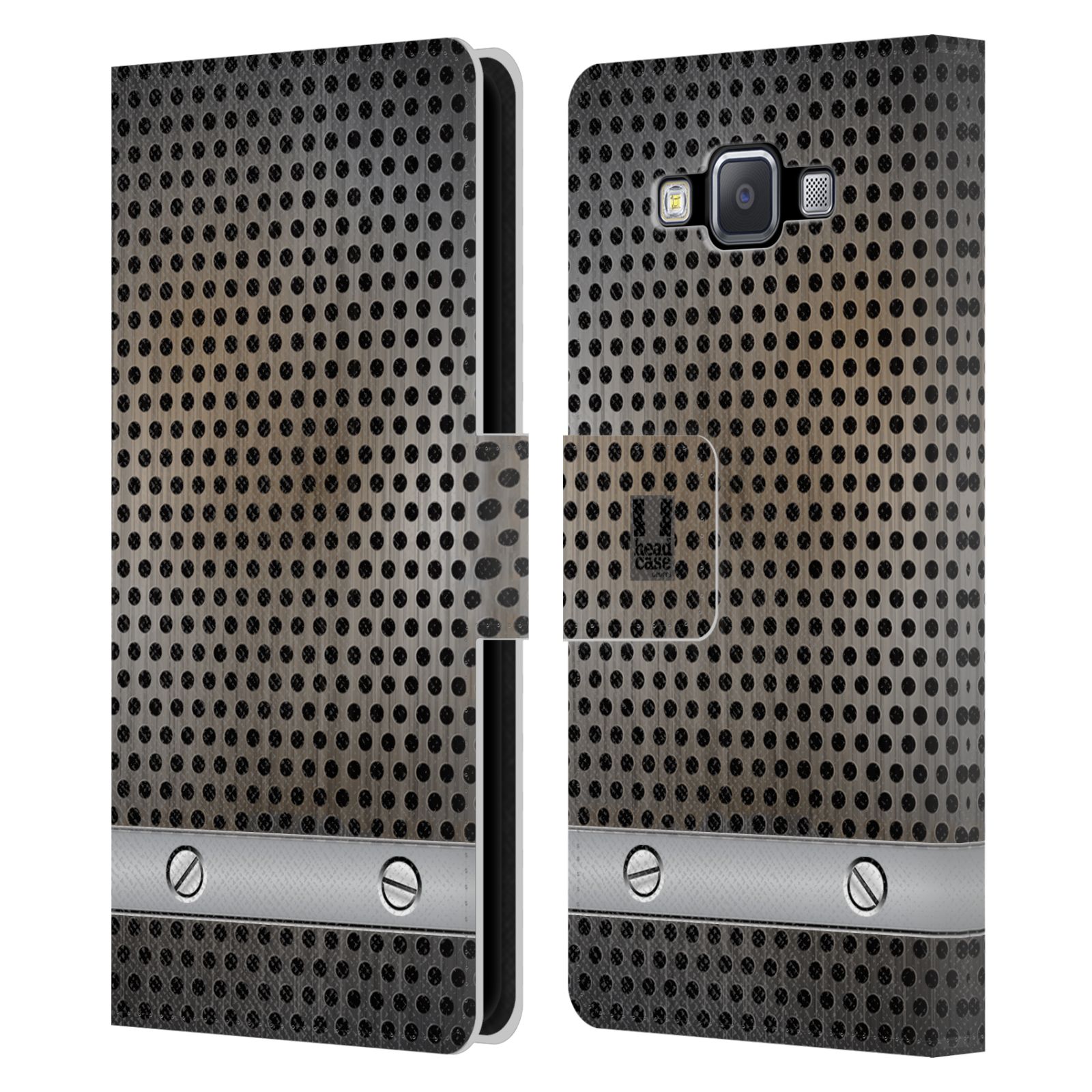 HEAD CASE Flipové pouzdro pro mobil Samsung Galaxy A5 stavební textury kovový plech šedá