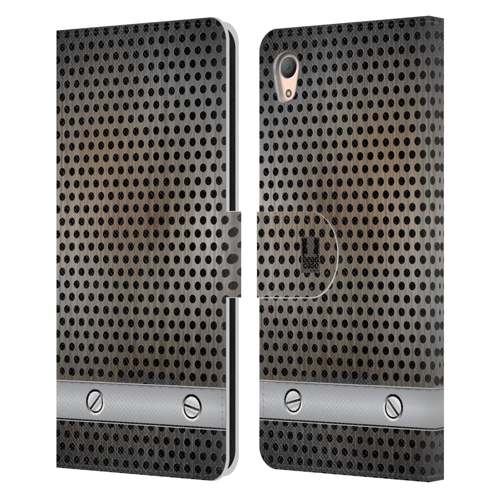 HEAD CASE Flipové pouzdro pro mobil SONY XPERIA Z3+ (PLUS) stavební textury kovový plech šedá