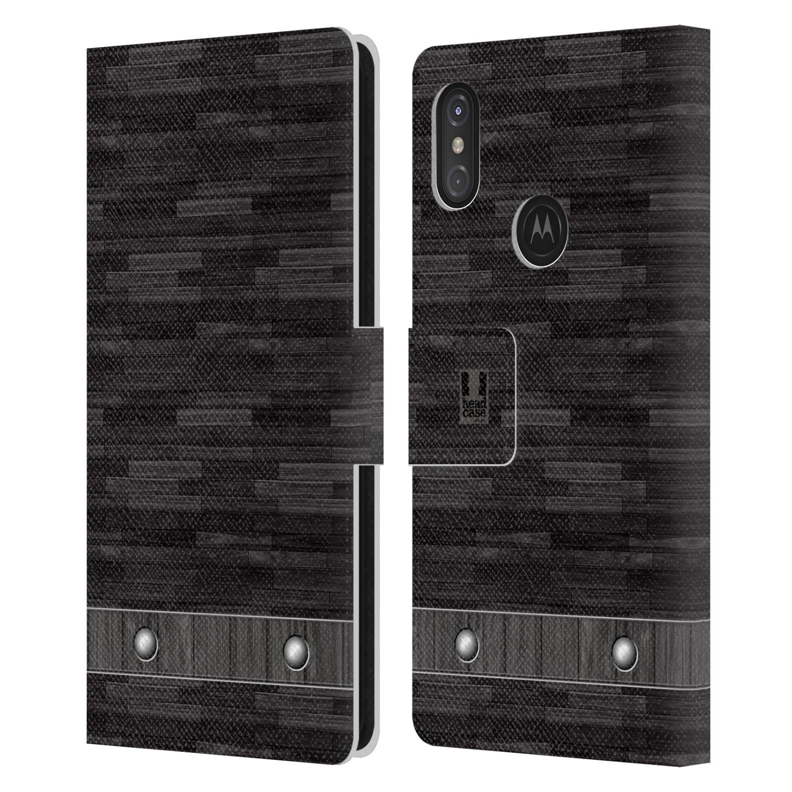 Pouzdro pro mobil Motorola ONE POWER  - Stavební textura dřevo kaskády