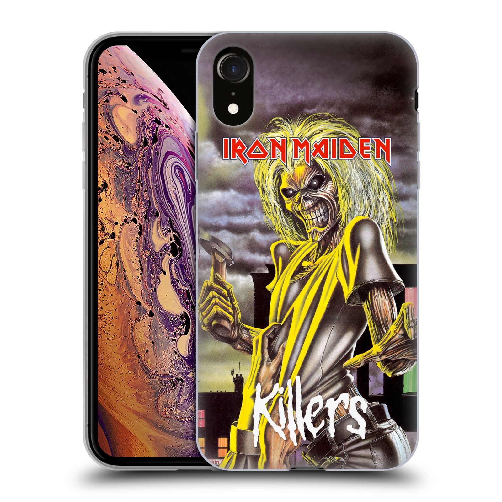 HEAD CASE silikon obal na mobil Apple Iphone XR Heavymetalová skupina Iron Maiden Killers