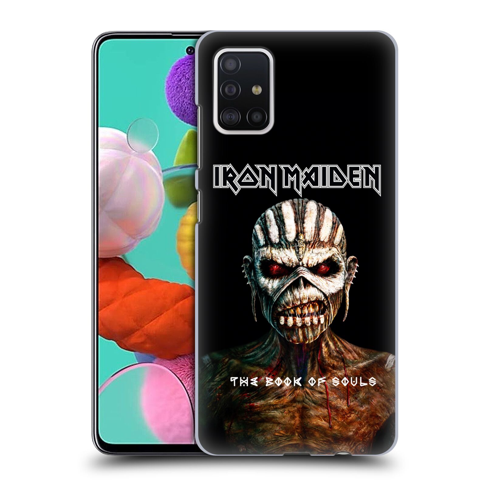 Pouzdro na mobil Samsung Galaxy A51 - HEAD CASE - Heavymetalová skupina Iron Maiden The Book Of Souls